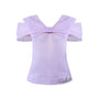 Primelle Straight V-Neck Organza Top