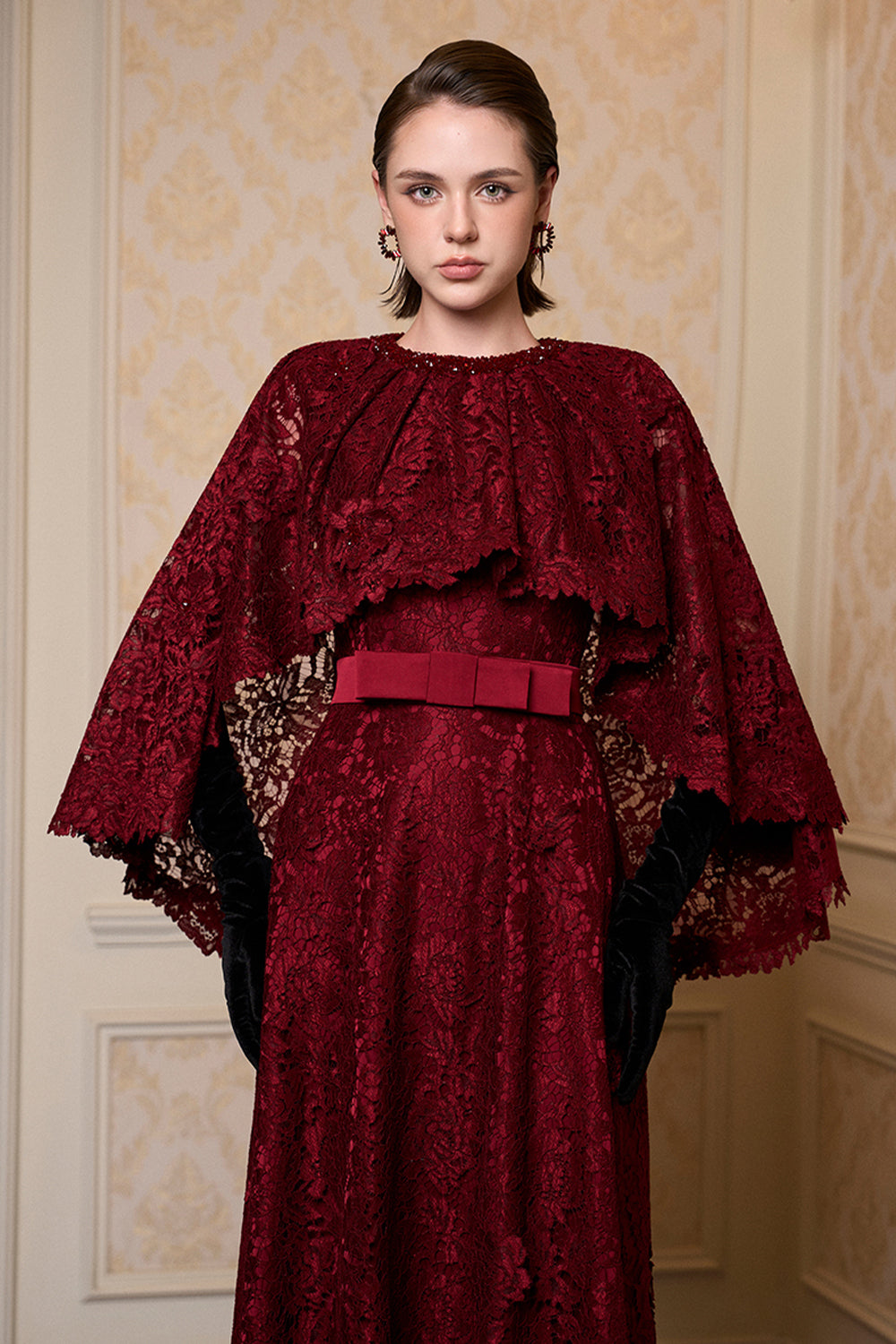 Célia Cape Sleeve Maxi Dress