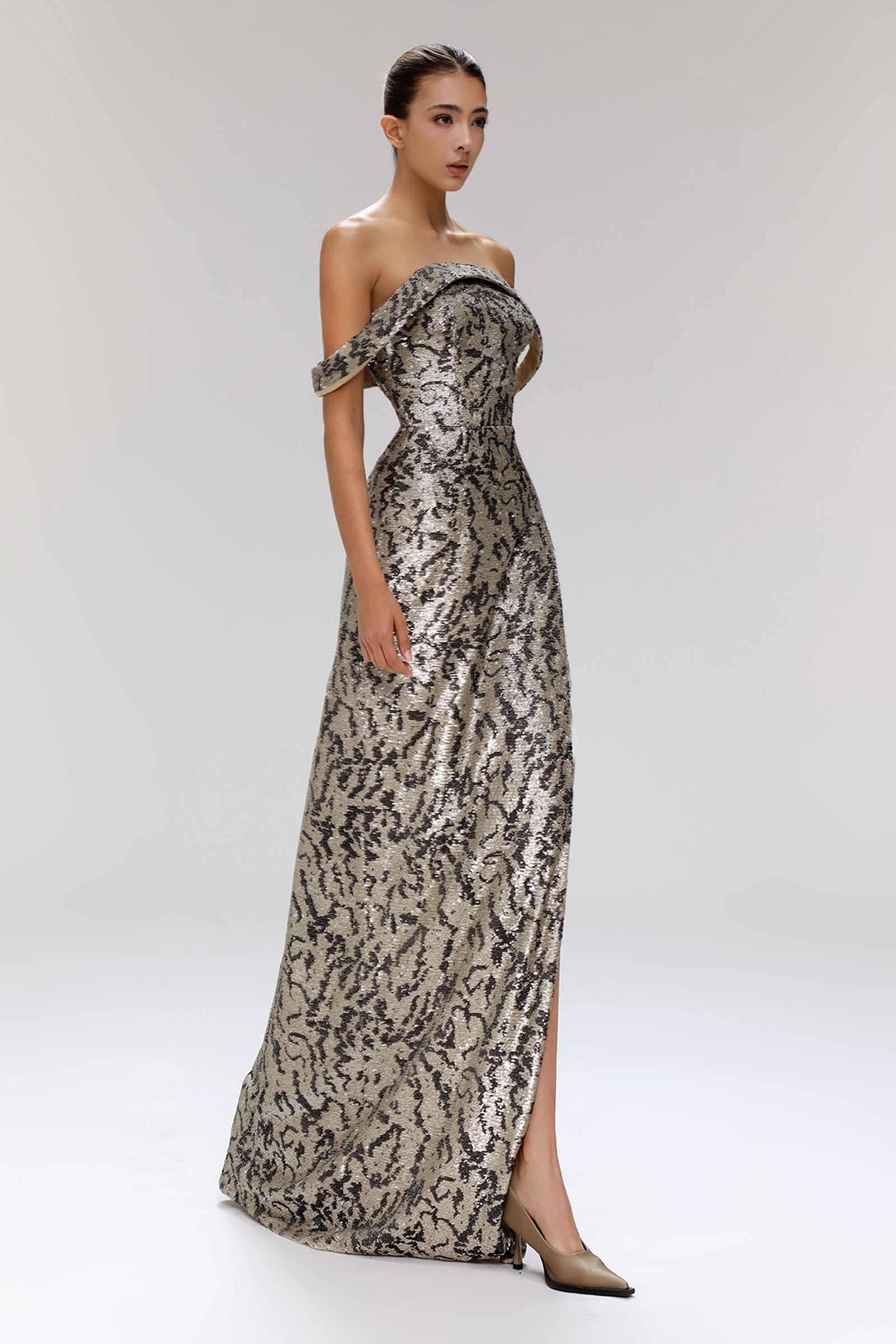 Perpetuity Off-Shoulder Maxi Dress