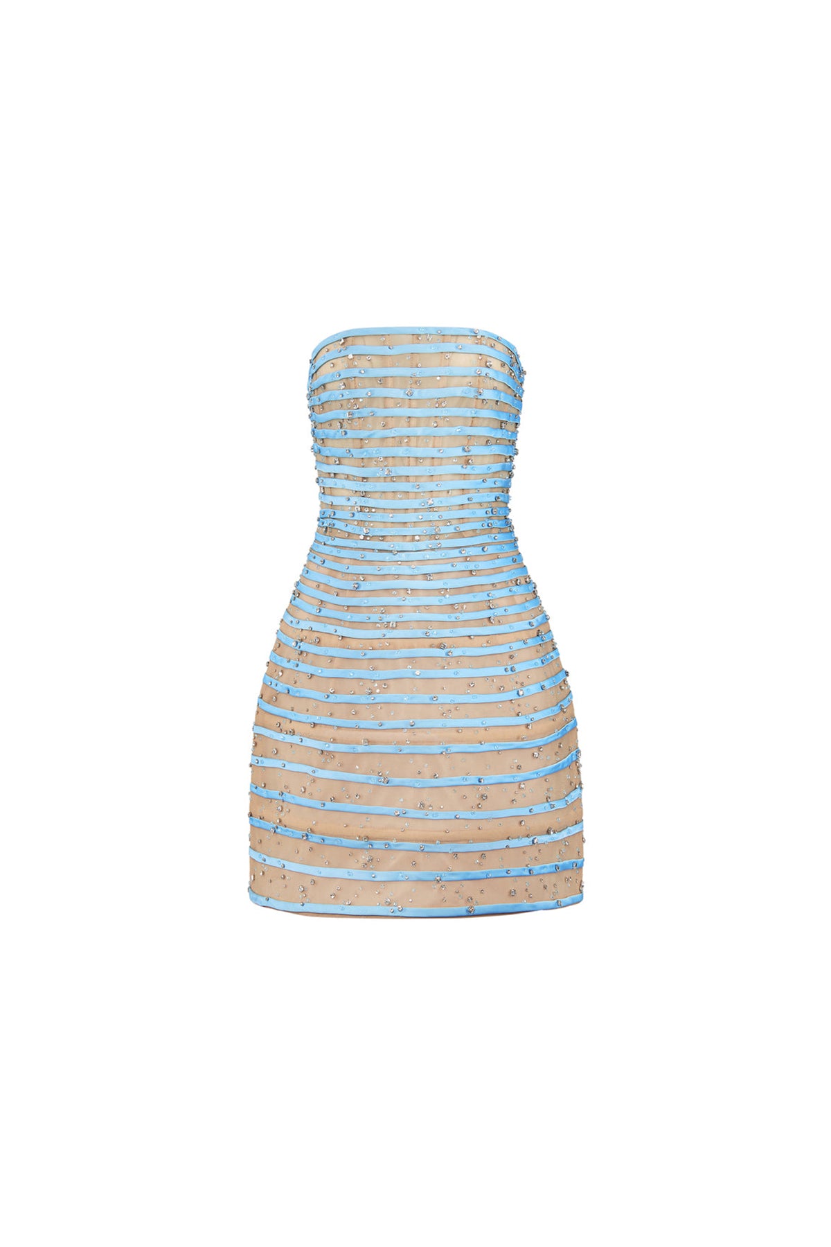 Ivara A-line Straight Across Neck Chiffon Mini Dress