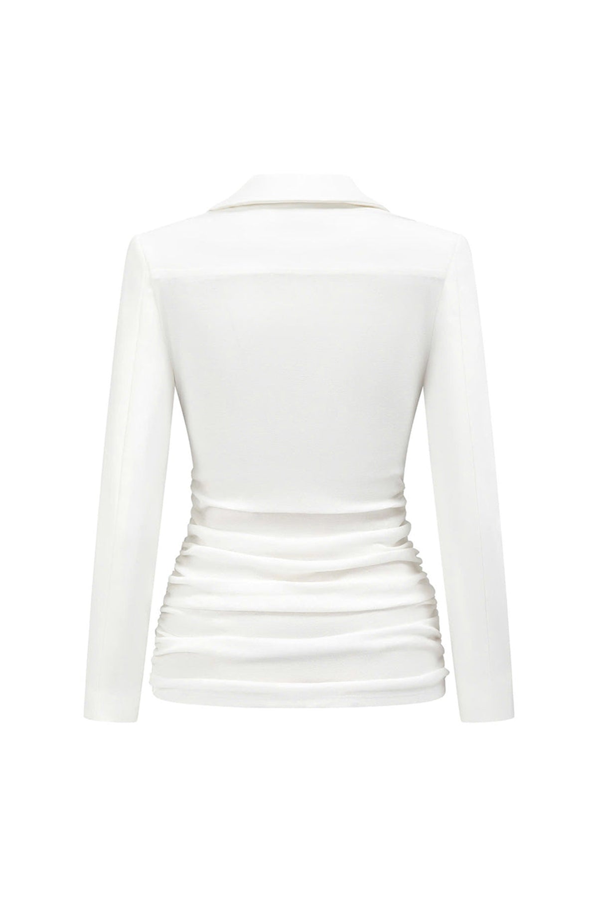 Jemmia Gathered Cowl Neck Cotton Blend Top