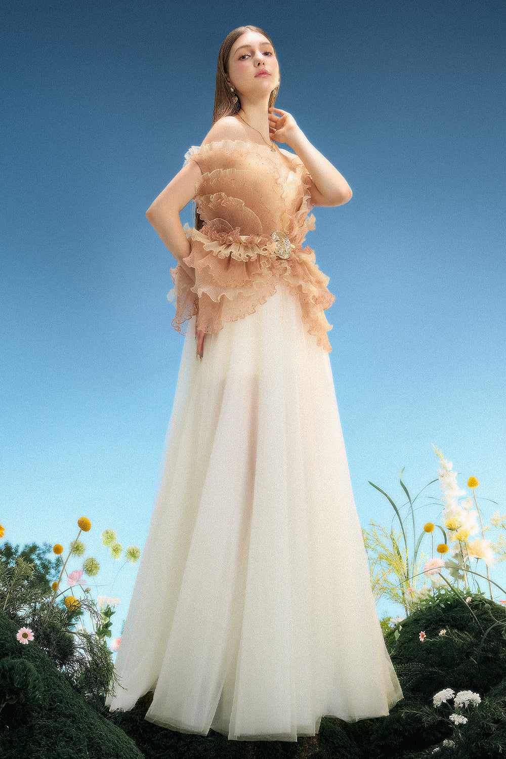 Sable Ruffle Maxi Dress
