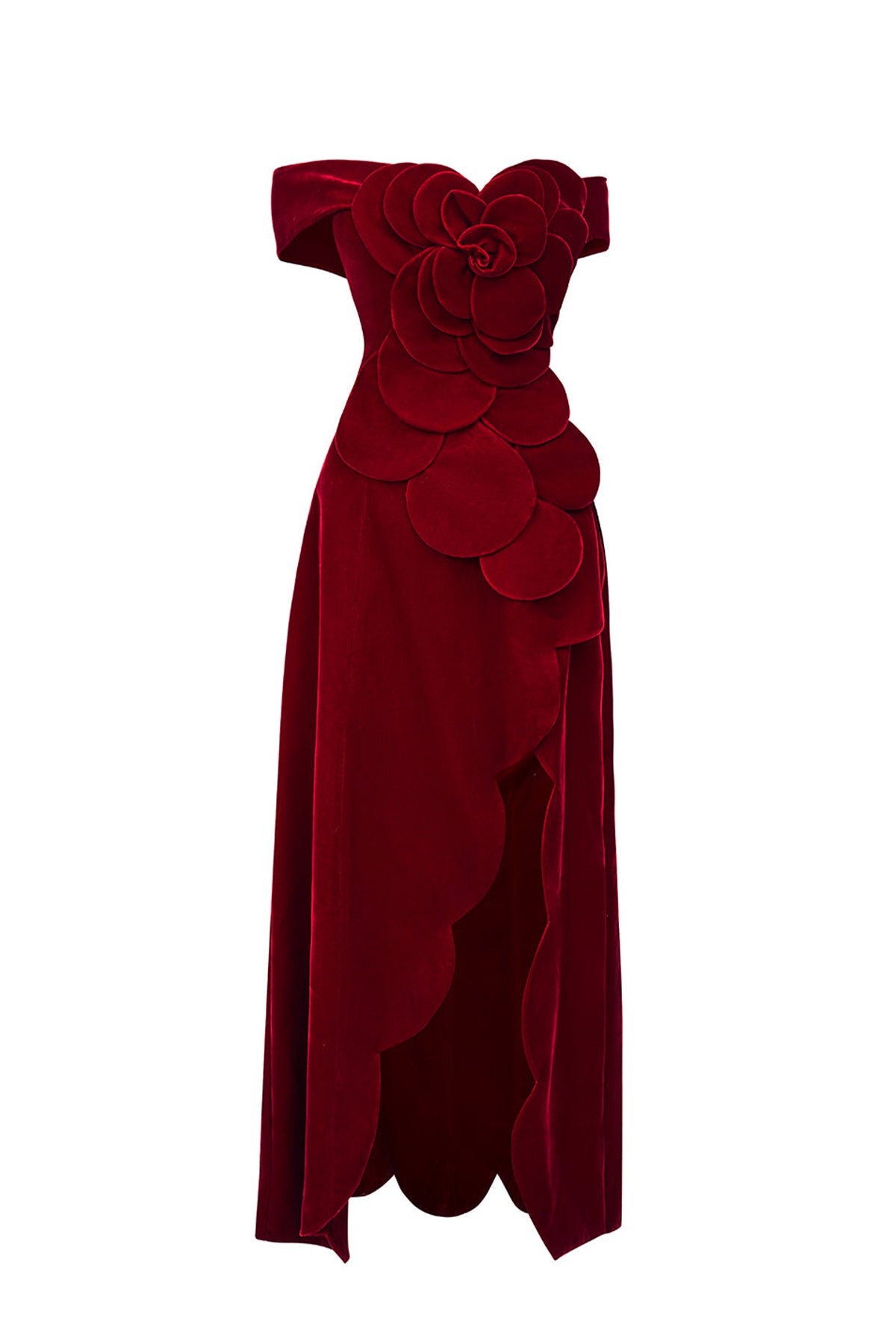 Mitchell A-line Off-Shoulder Polyester Floor Length Dress
