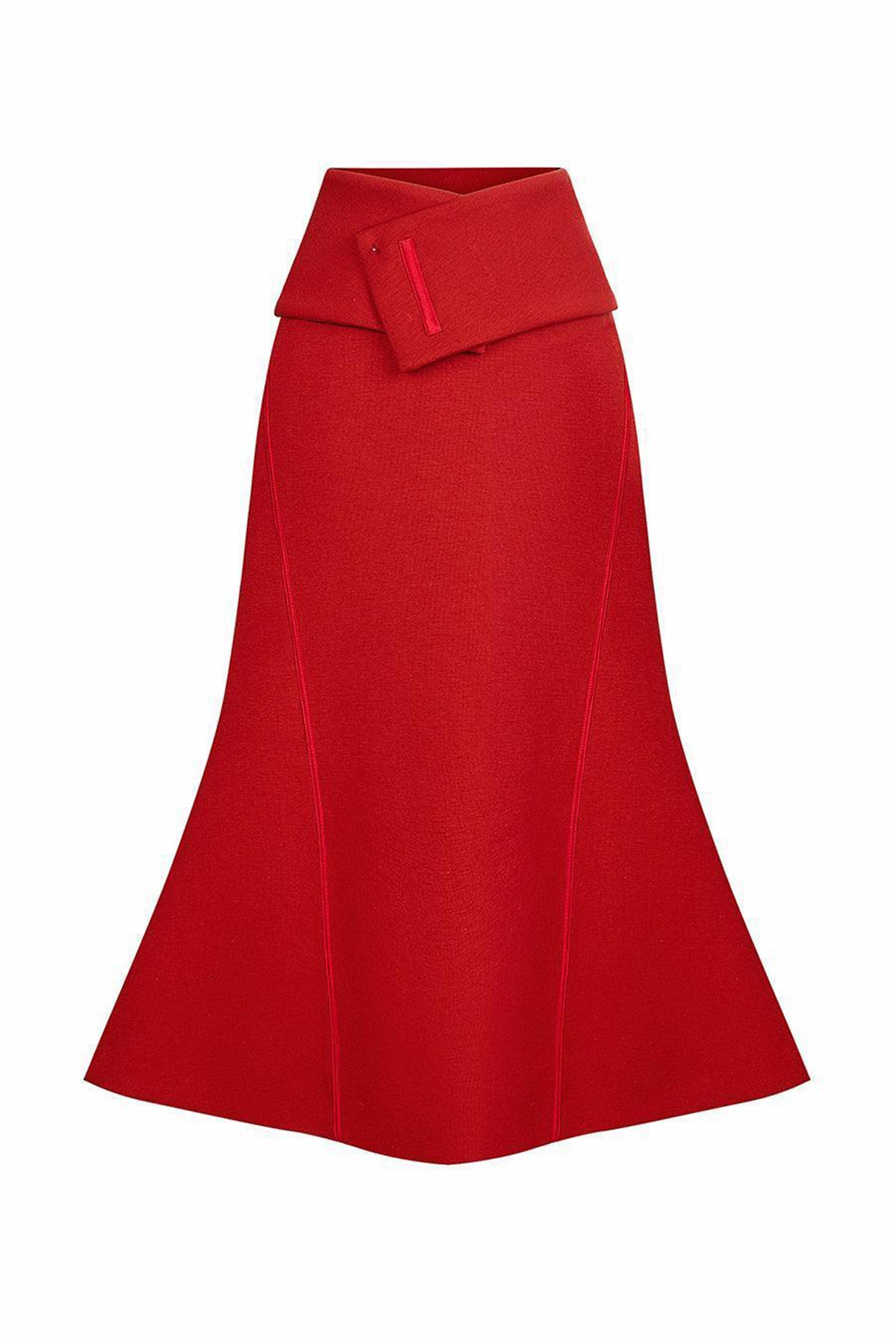 Narci Trumpet High Waist Cotton Blend Midi Skirt