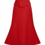 Narci Trumpet High Waist Cotton Blend Midi Skirt