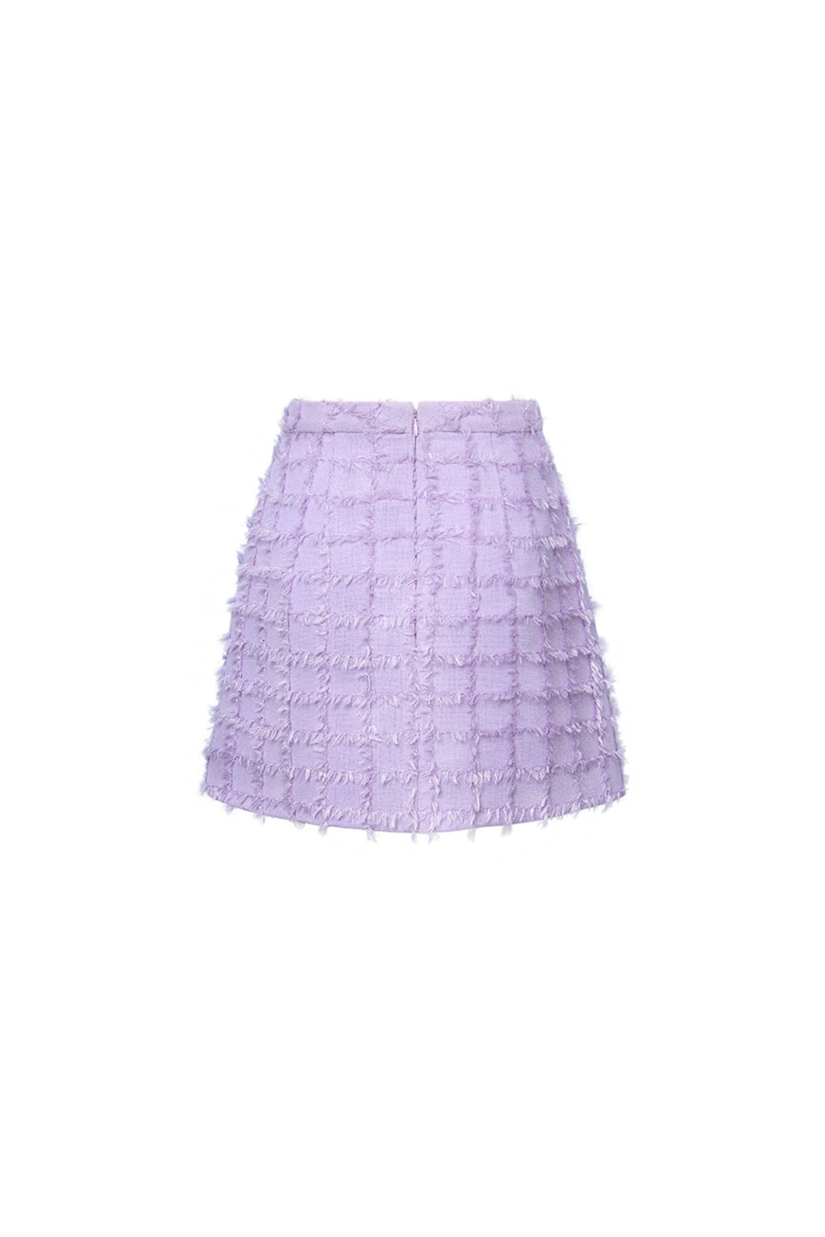 Primelle A-line Fringed Tweed Mini Skirt