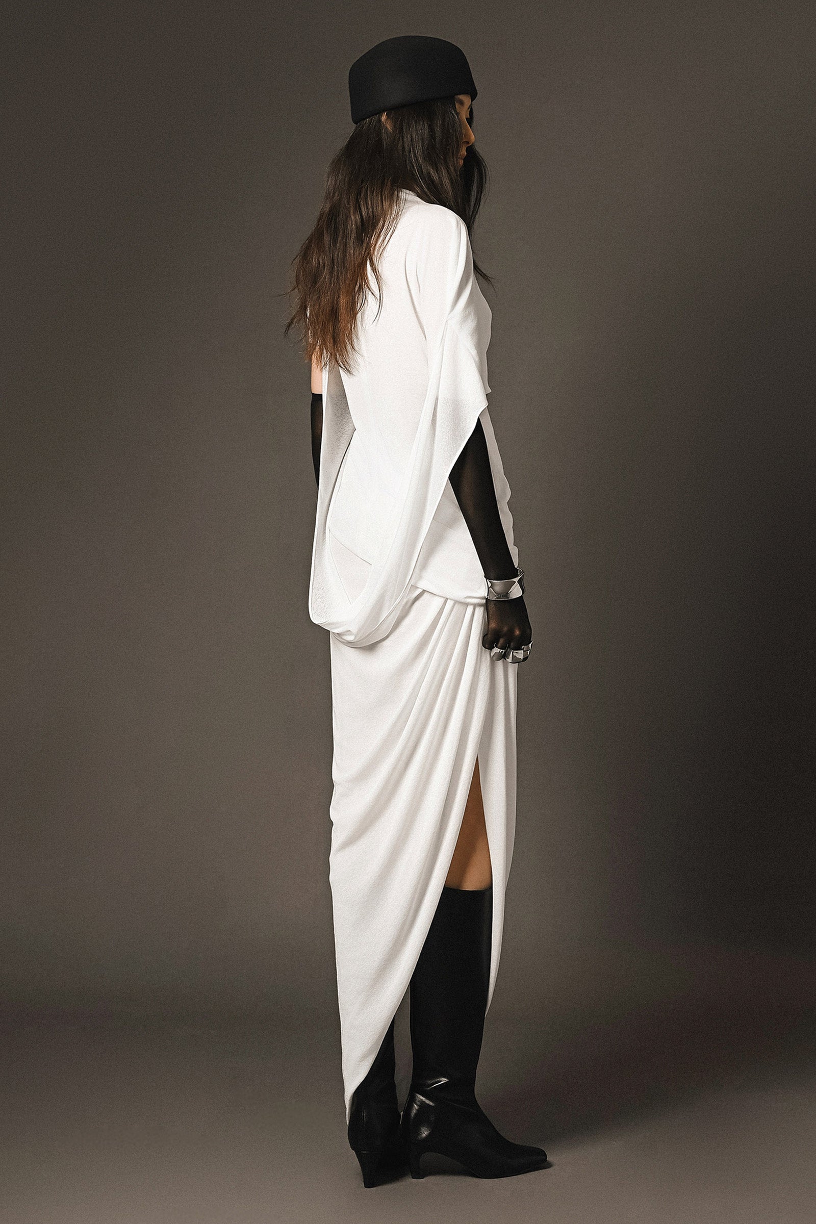 Luza High Neck Draped Top