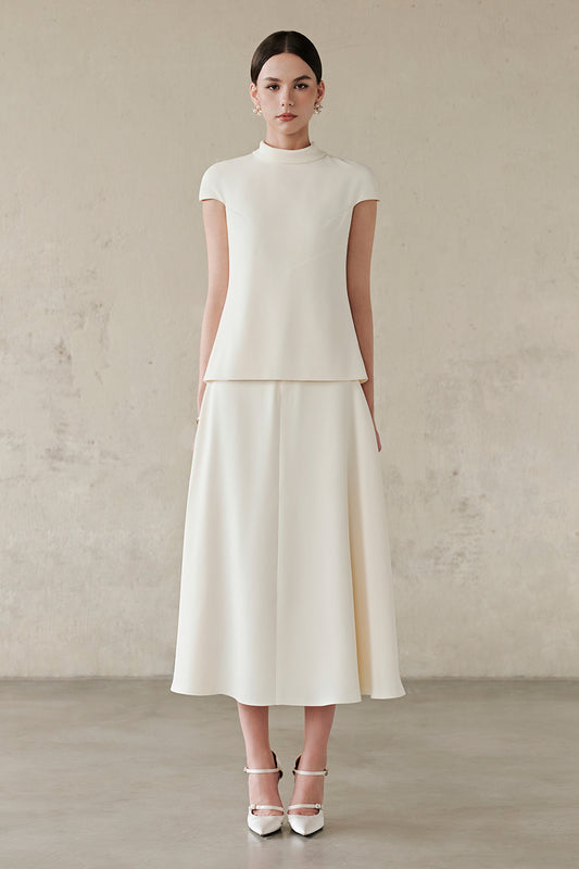 Riona Mock Neck Acetate Top