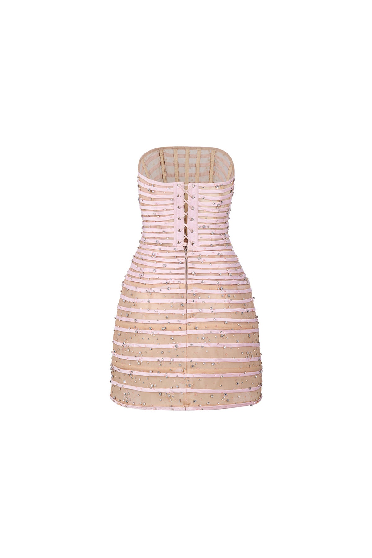 Ivara A-line Straight Across Neck Chiffon Mini Dress