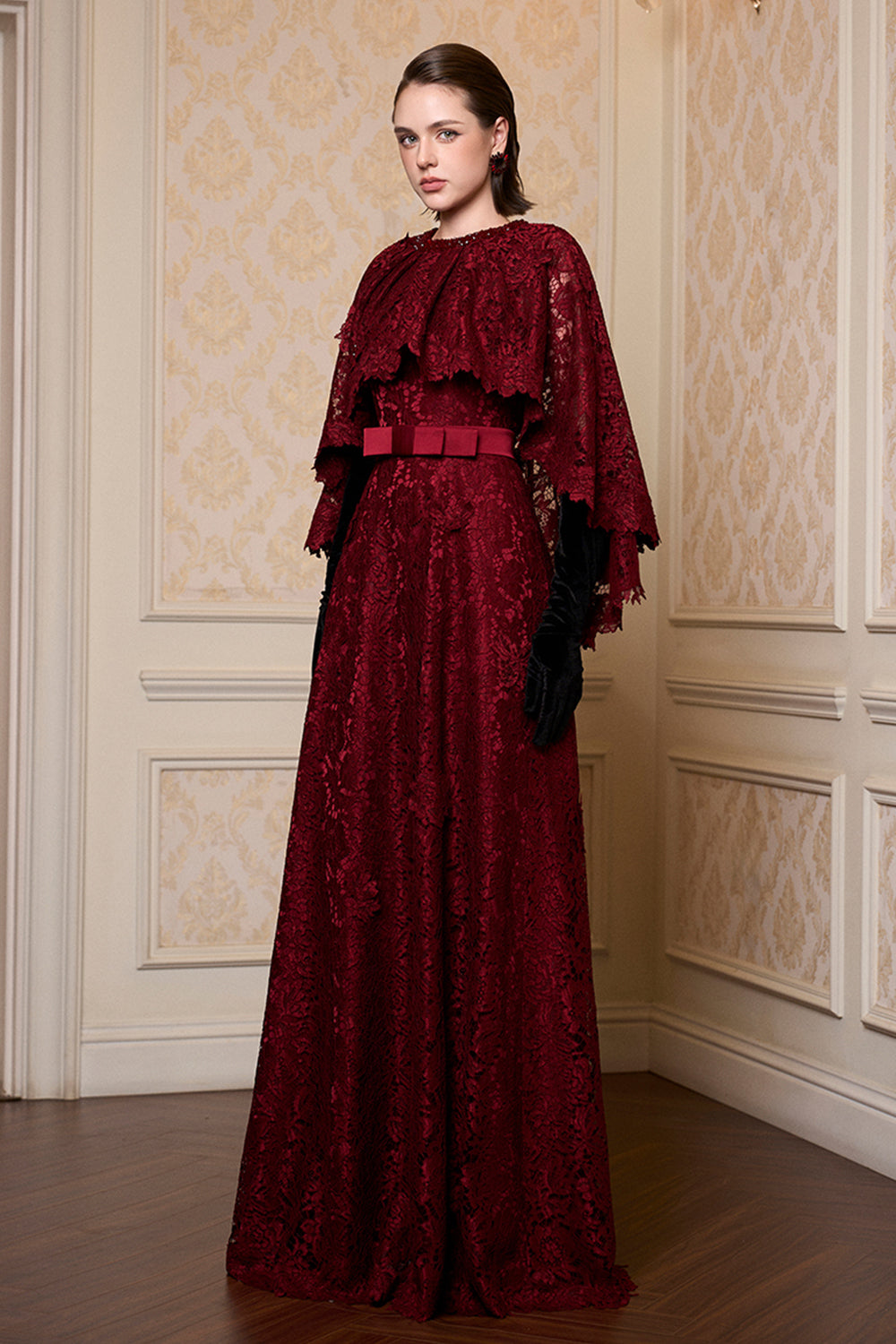 Célia Cape Sleeve Maxi Dress