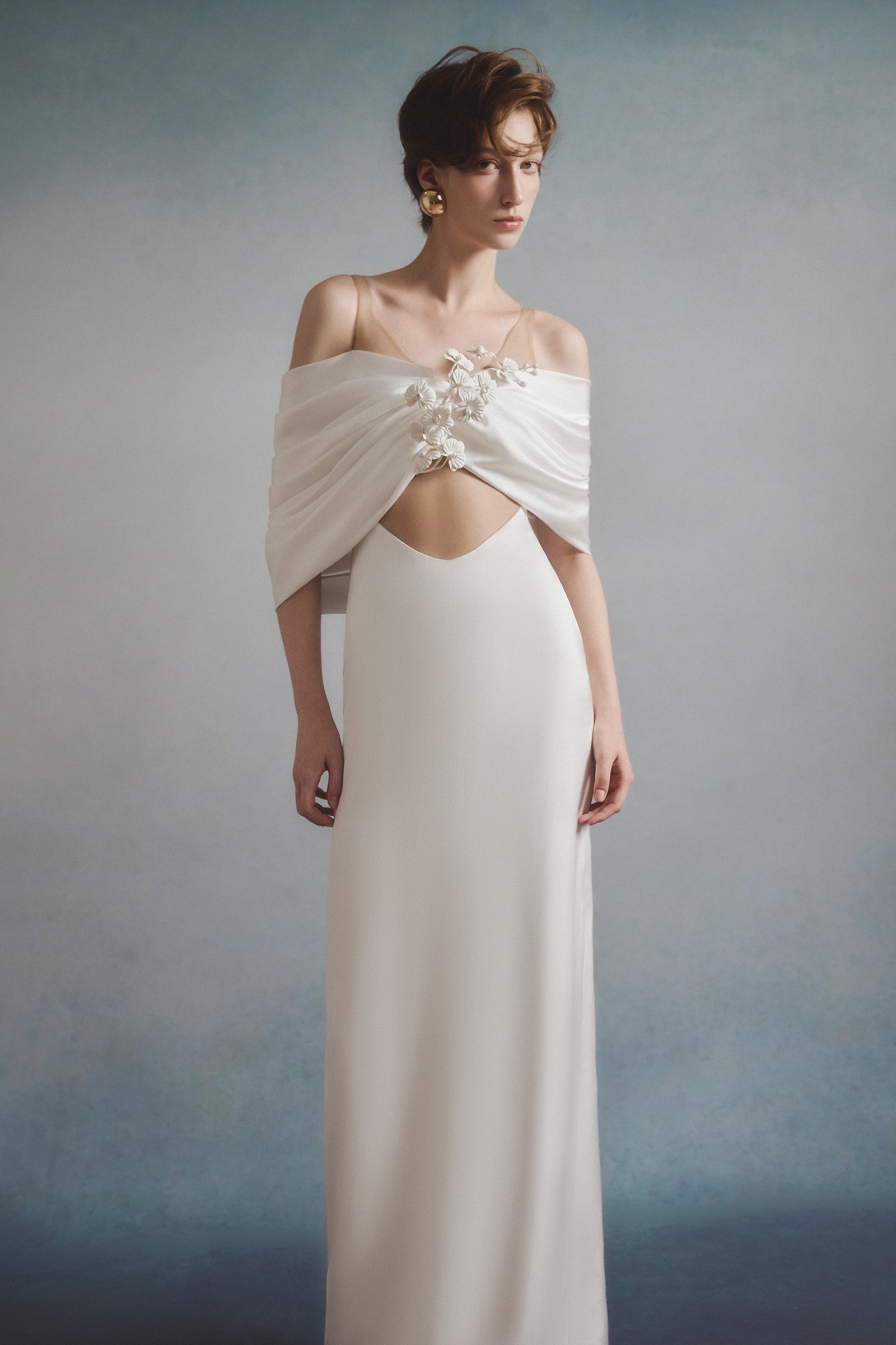 Faded Off-Shoulder Maxi Dress