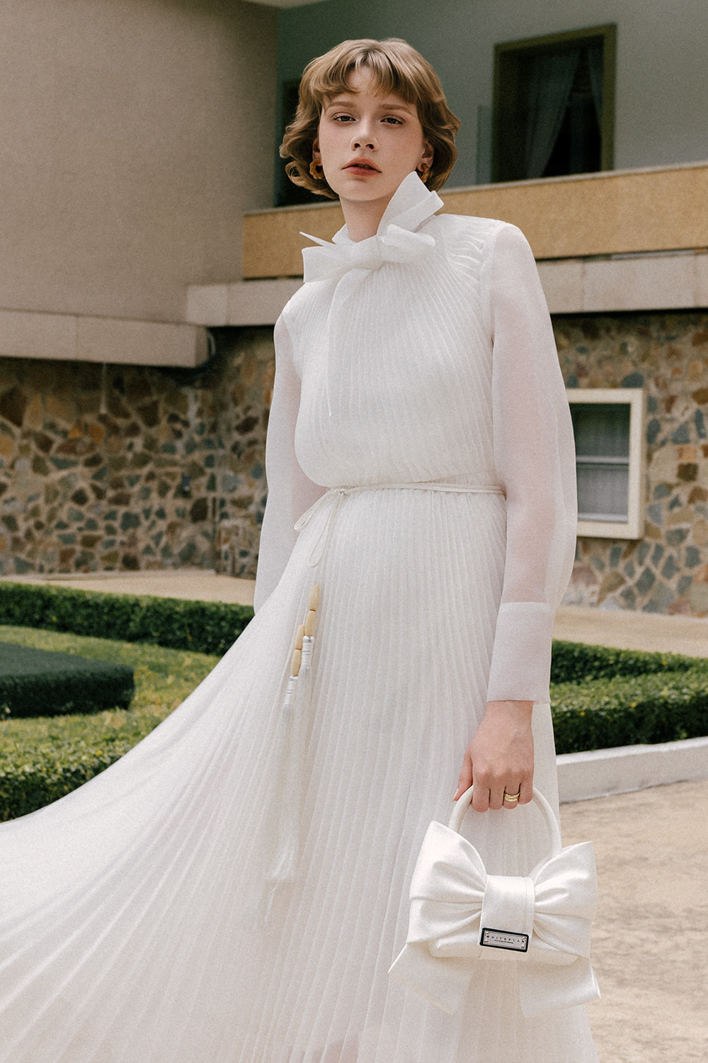 Sabrina Pleated Midi Dress