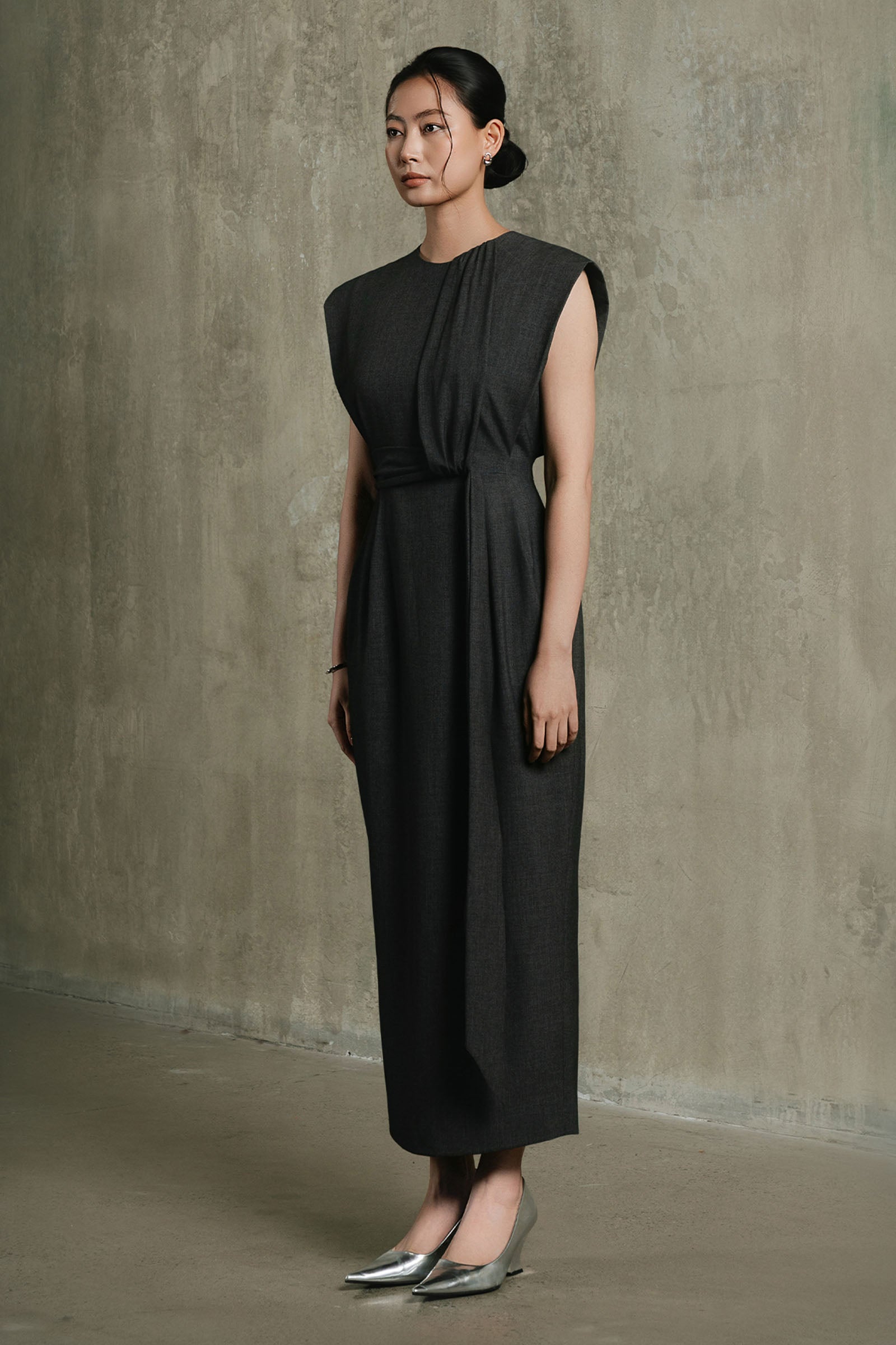 The Poise Draped Midi Dress