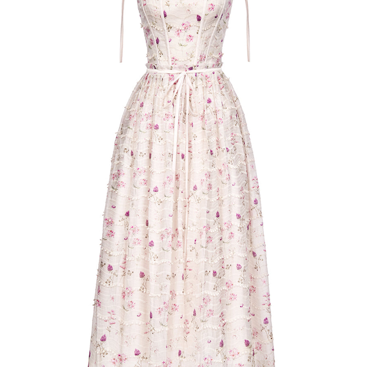 Hyacinth A-line Square Neck Tencel Ankle Length Dress