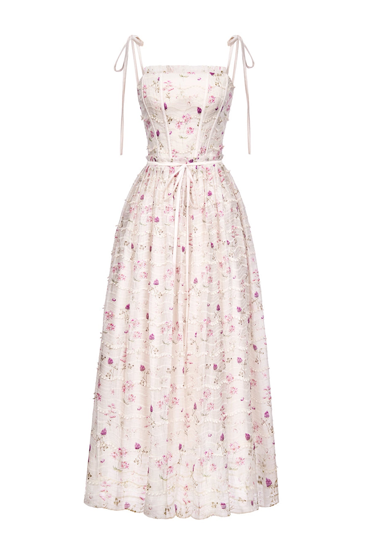 Hyacinth A-line Square Neck Tencel Ankle Length Dress