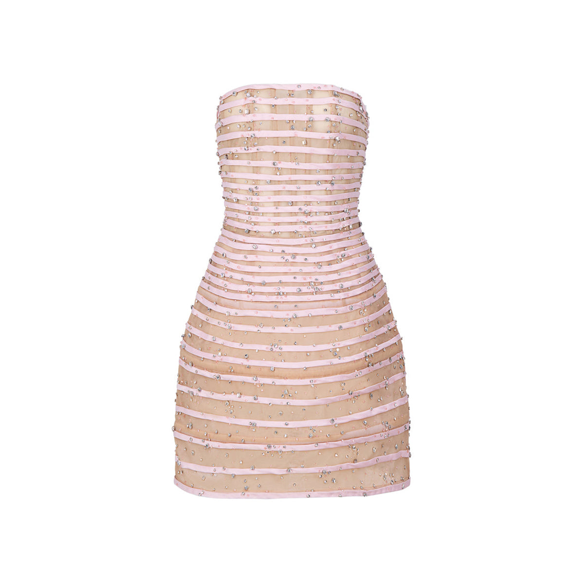 Ivara A-line Straight Across Neck Chiffon Mini Dress