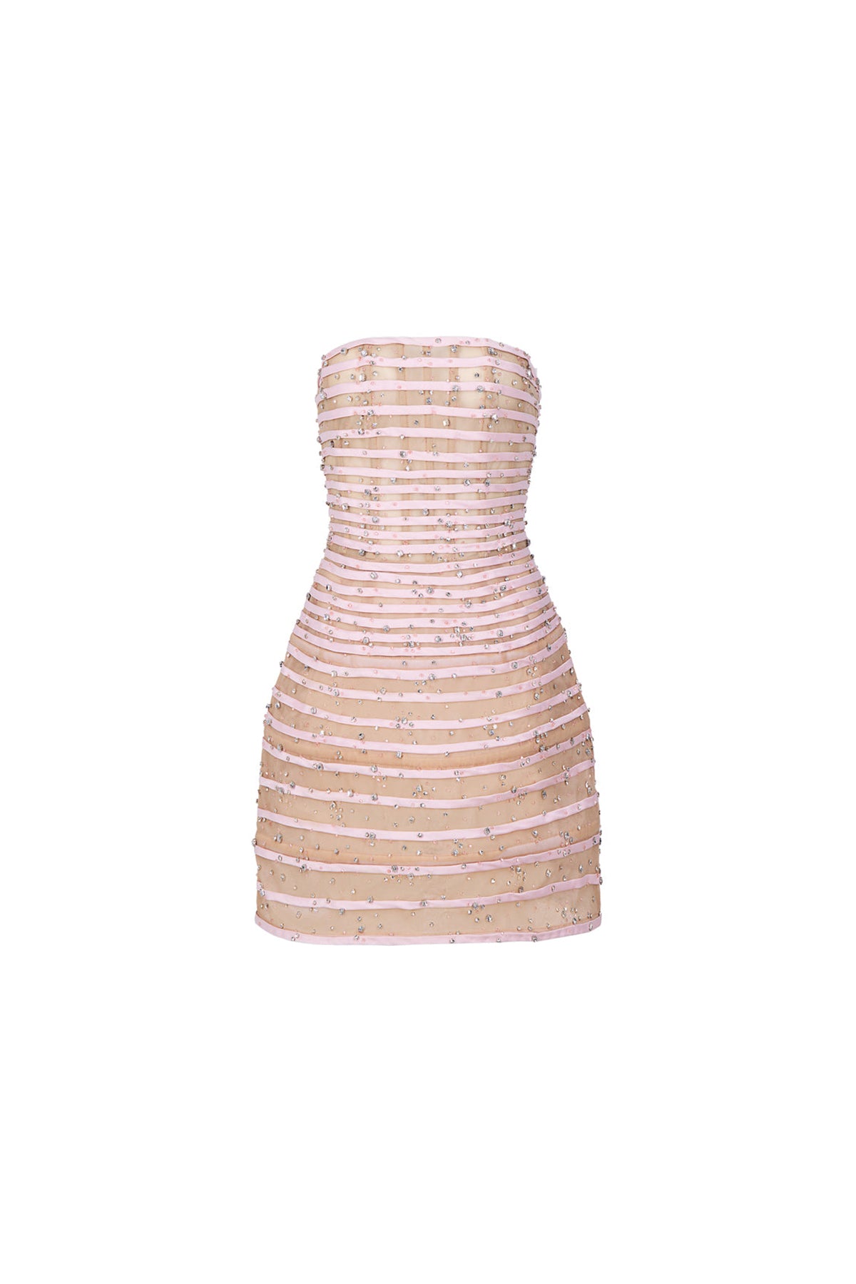 Ivara A-line Straight Across Neck Chiffon Mini Dress