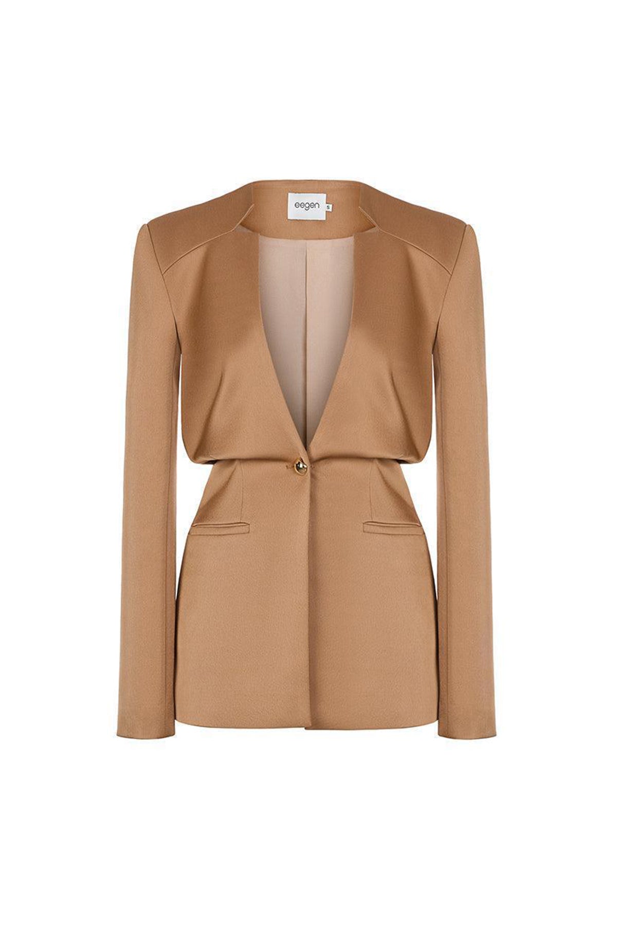 Morela Straight V-Neck Taffeta Blazer