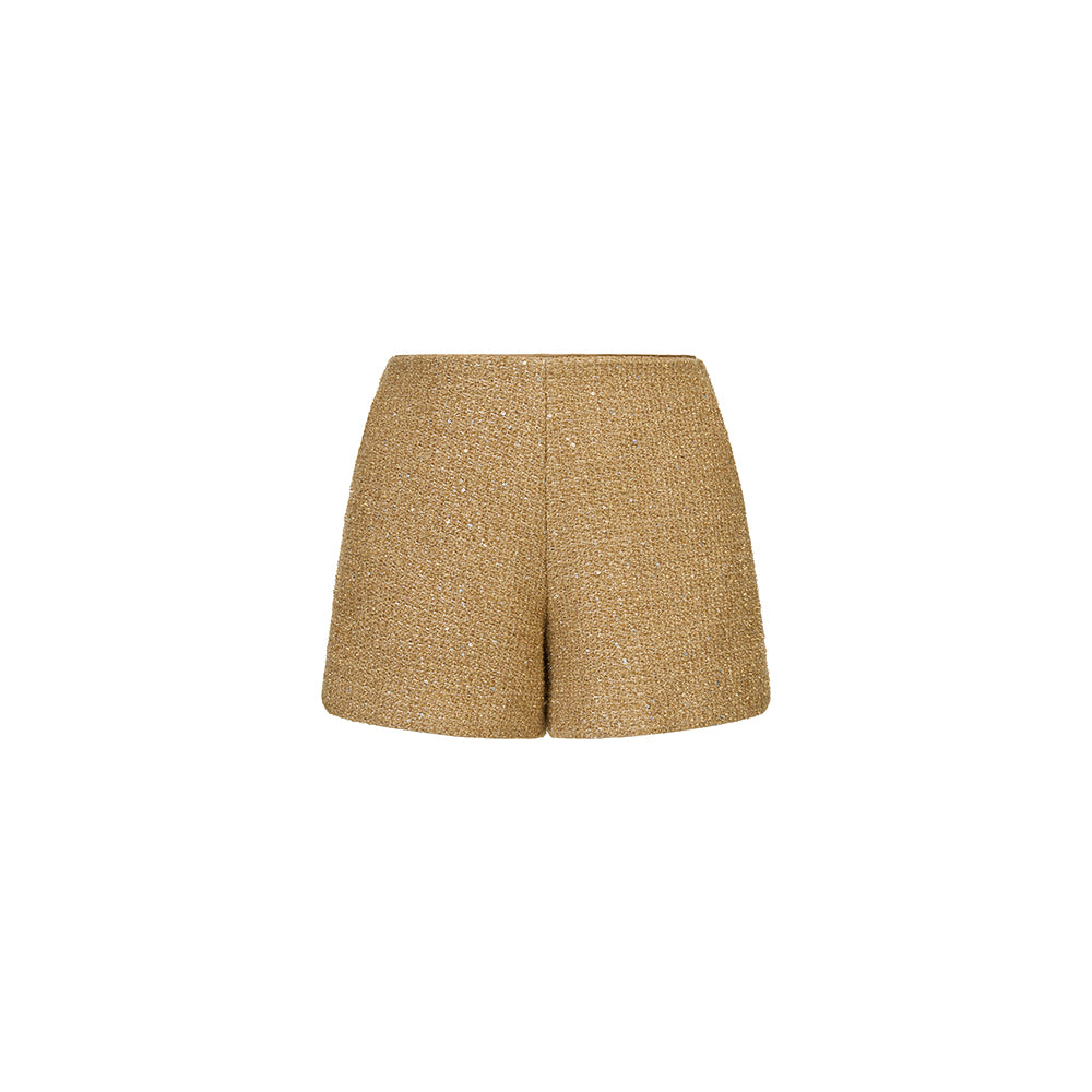 Camel Tweed Shorts