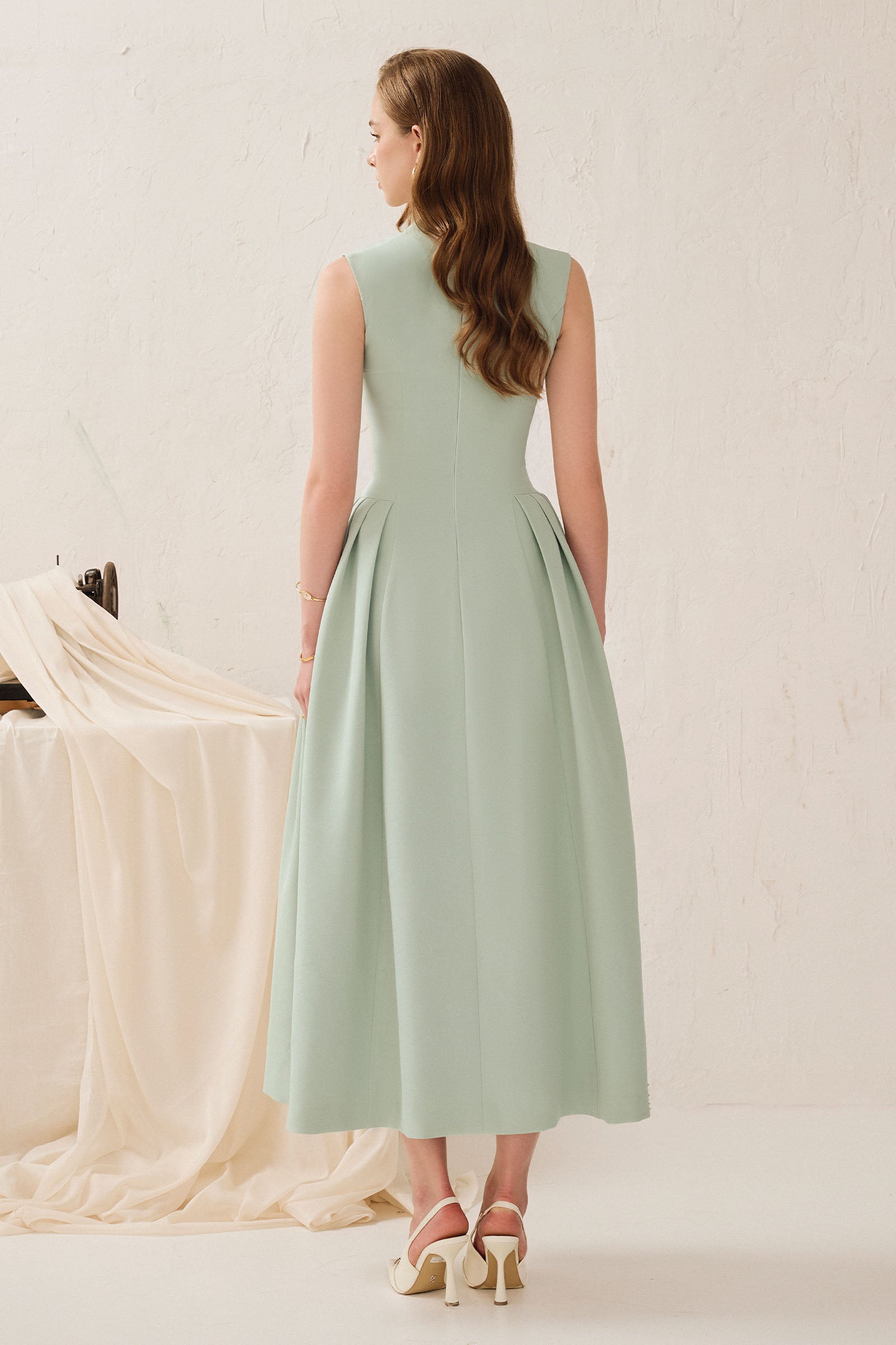 Katherine Trapeze Neck Midi Dress