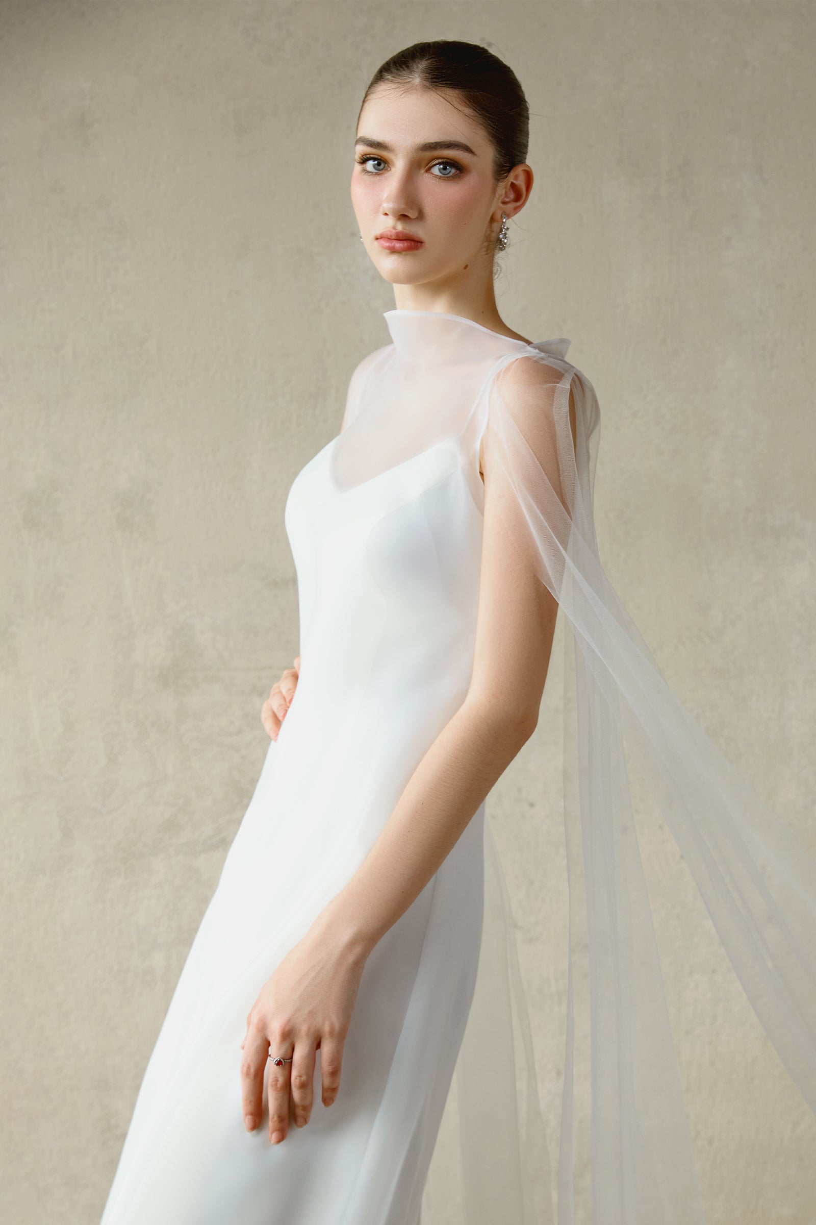 Mei Cape Sleeve Maxi Dress
