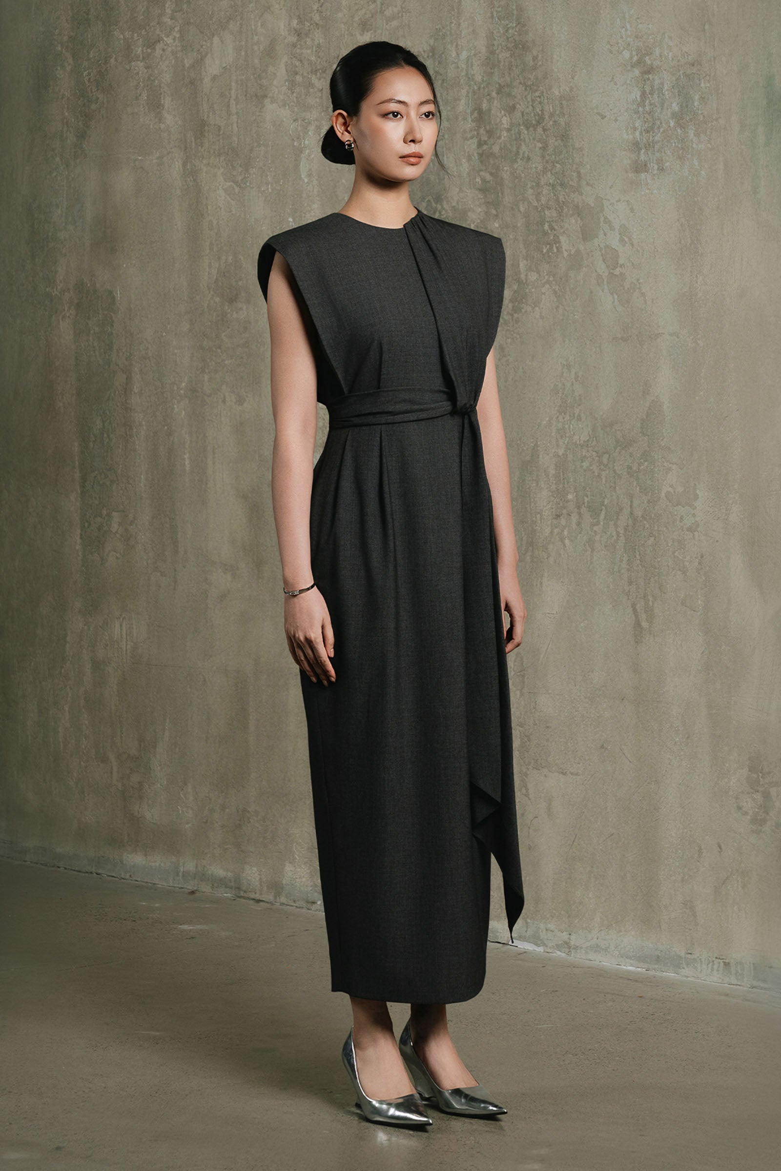 The Poise Draped Midi Dress