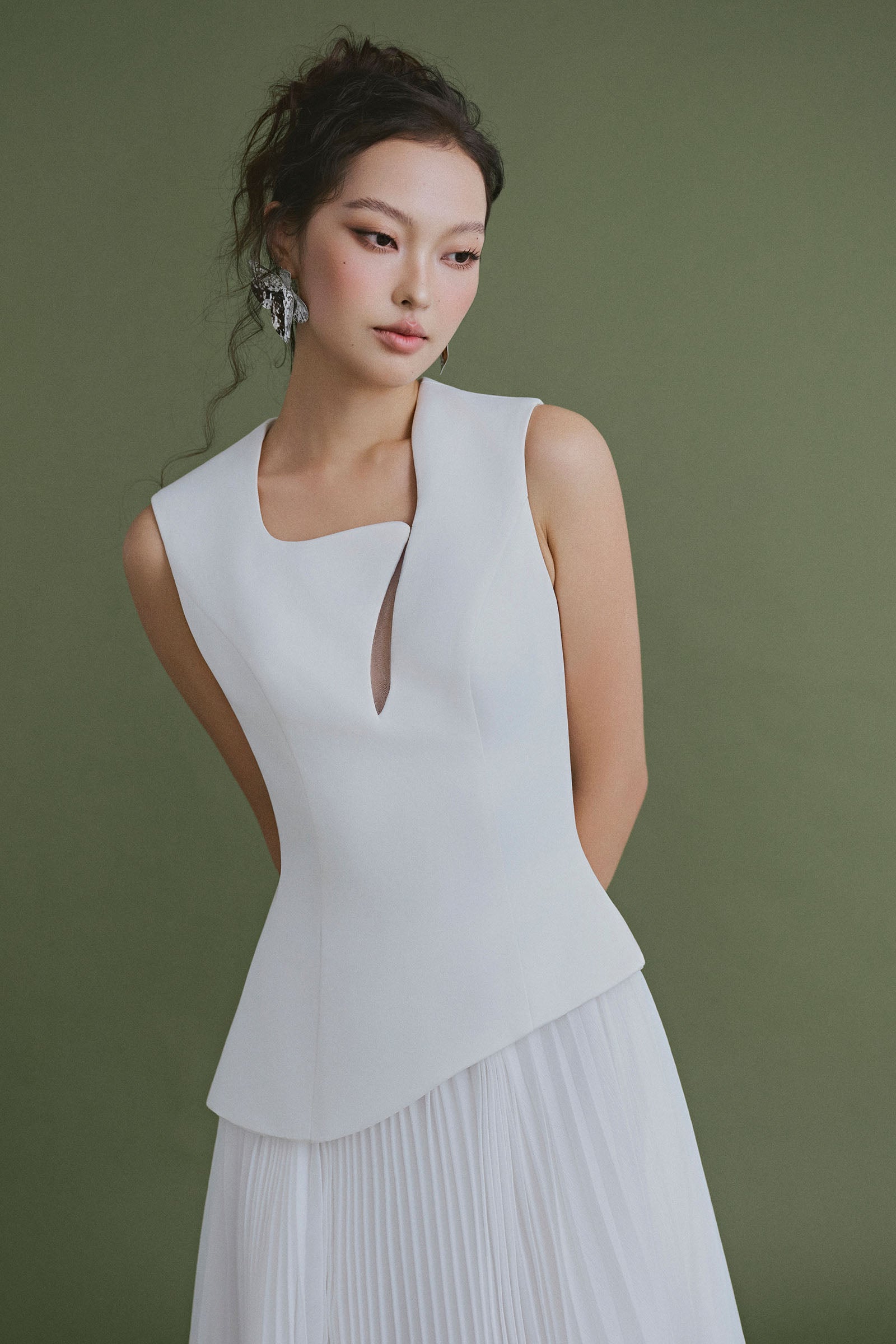Mist Pleated Maxi Dress