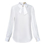 Hedy Straight Cuff Sleeved Polyester Silk Top
