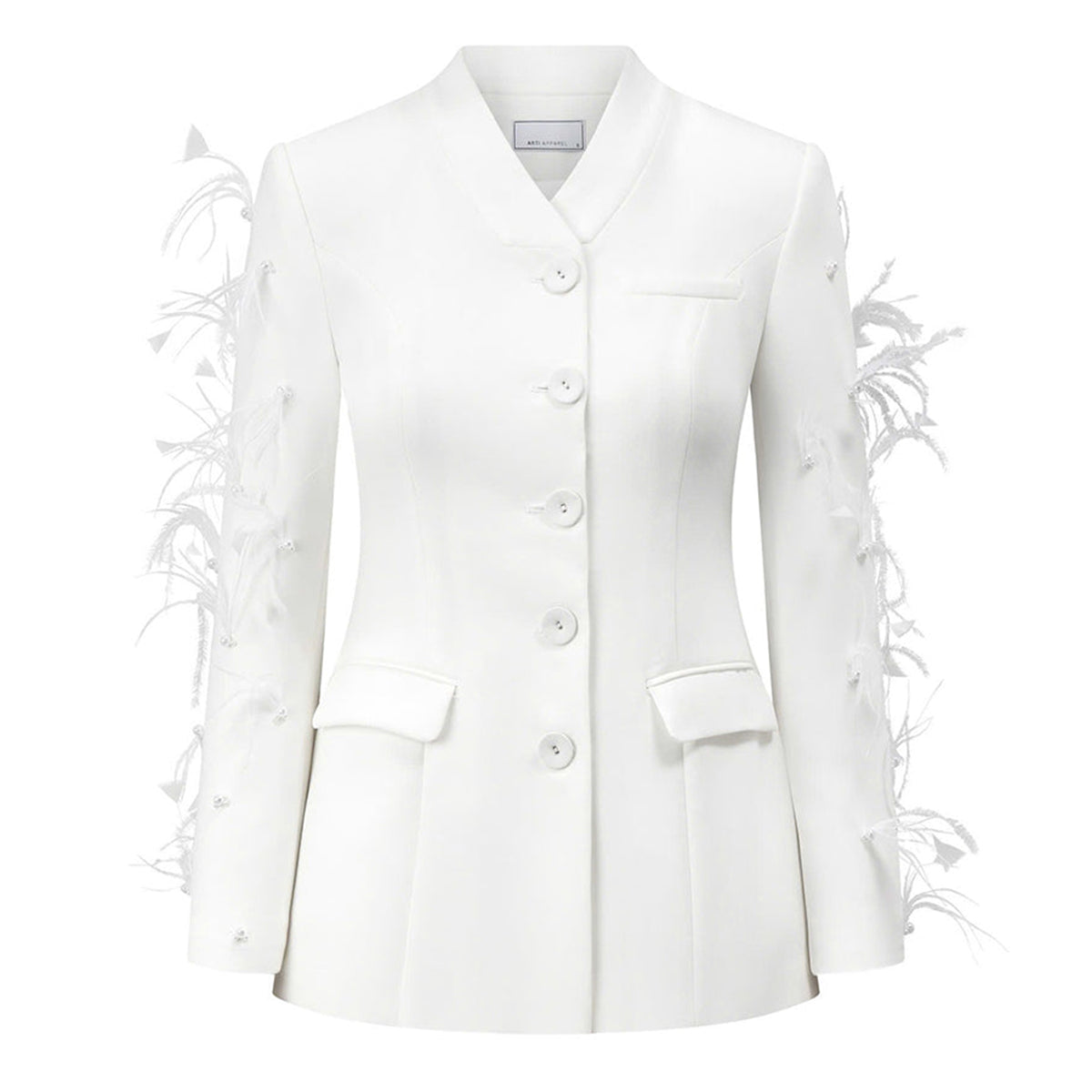 Jane Sheath Feather Cotton Blend Blazer