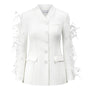 Jane Sheath Feather Cotton Blend Blazer