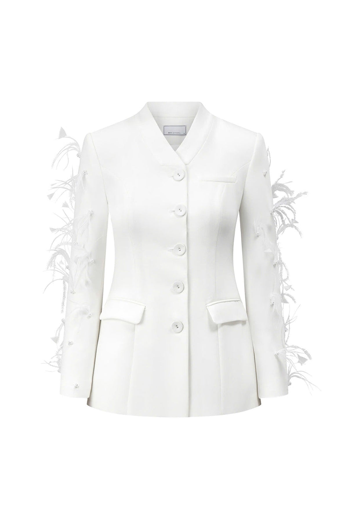 Jane Sheath Feather Cotton Blend Blazer