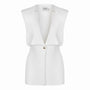 Mola Straight Sleeveless Taffeta Blazer