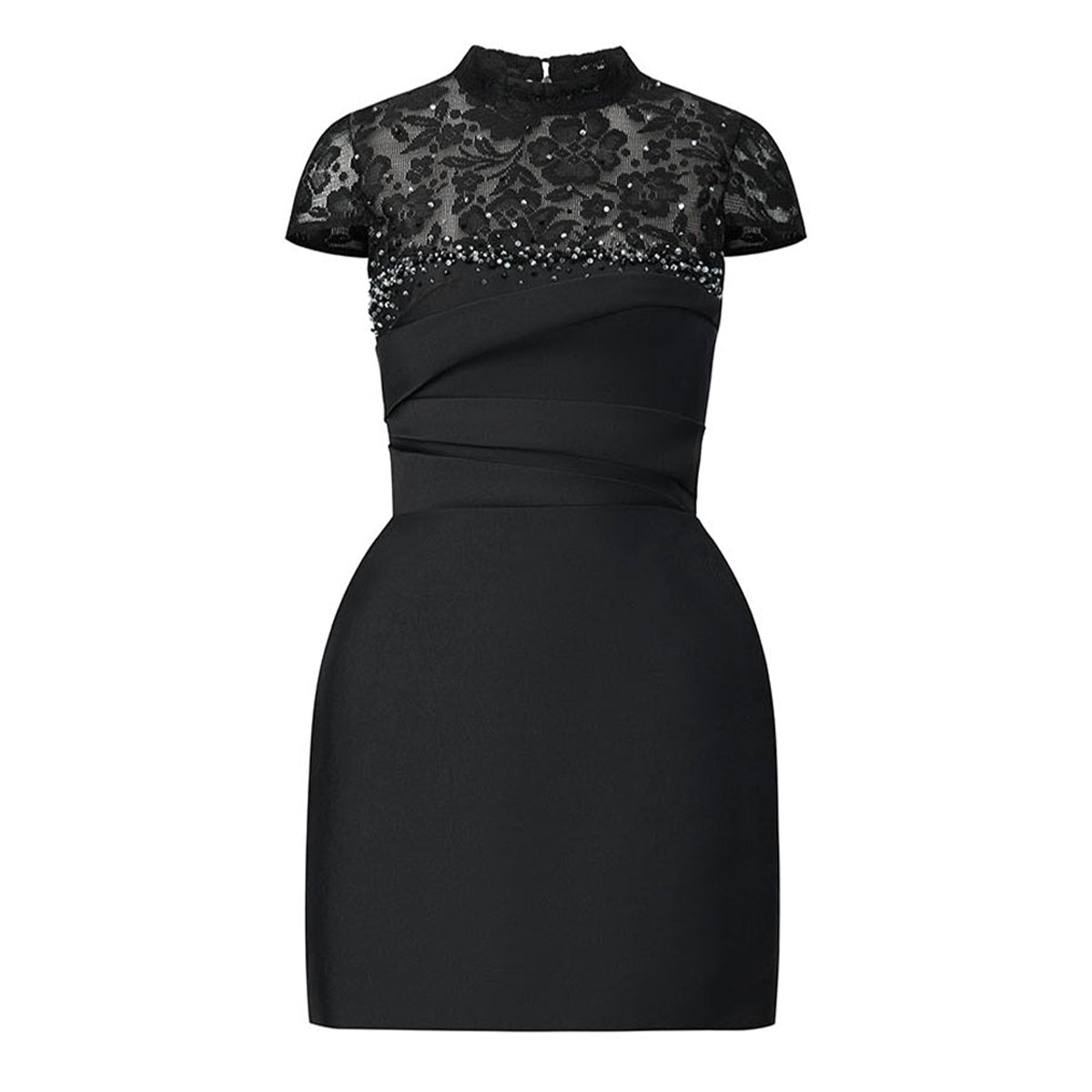 Polaris Sheath Draped Taffeta Mini Dress