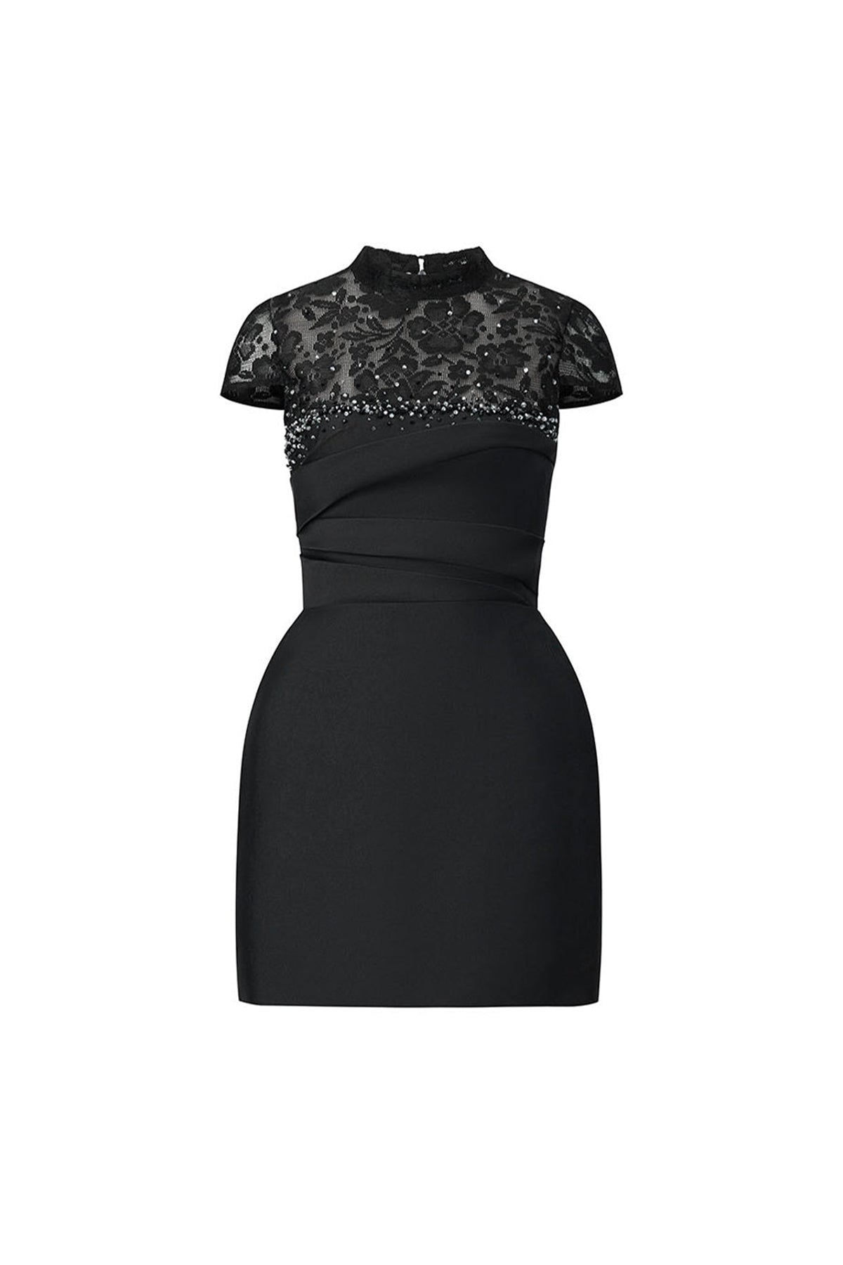 Polaris Sheath Draped Taffeta Mini Dress