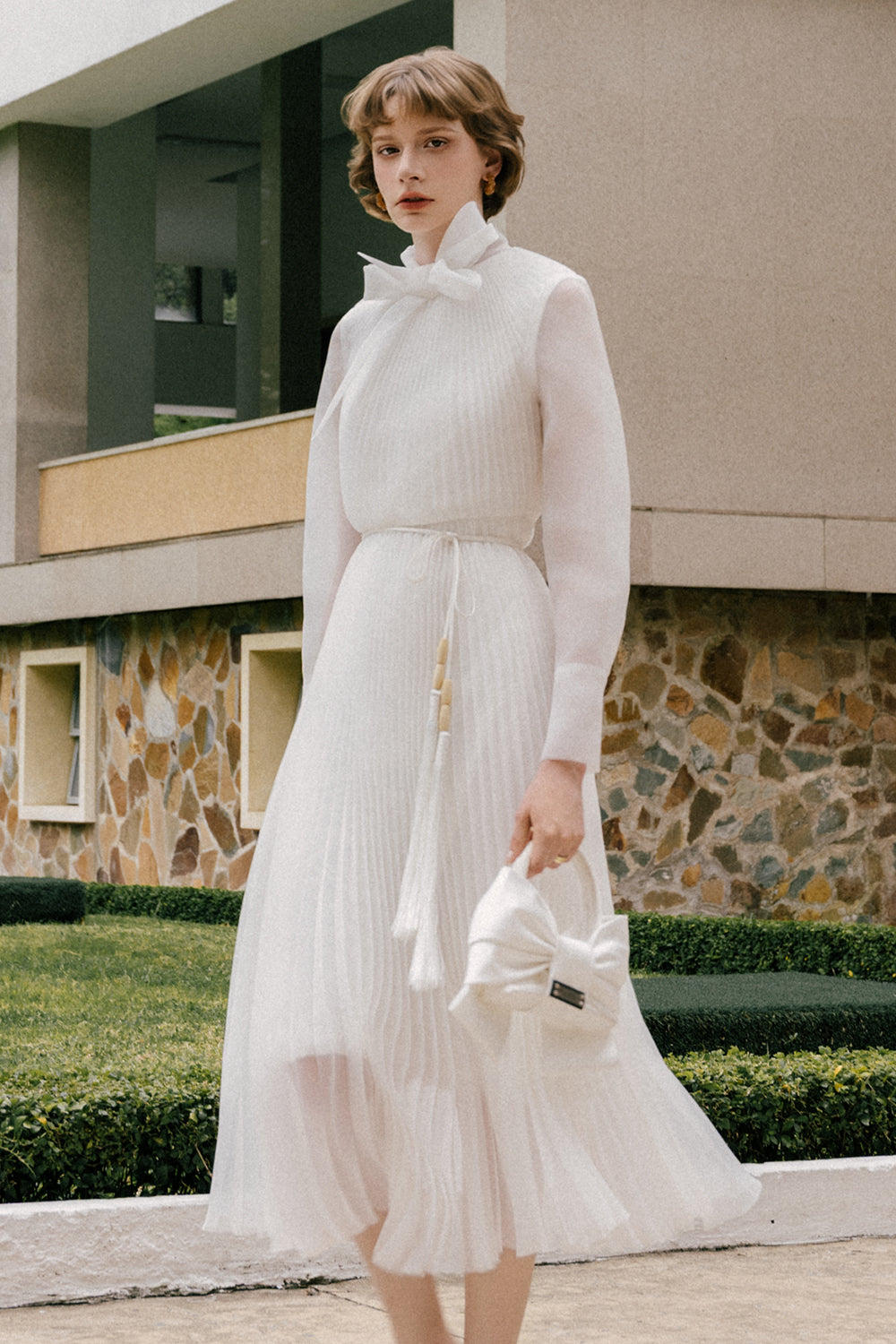 Sabrina Pleated Midi Dress
