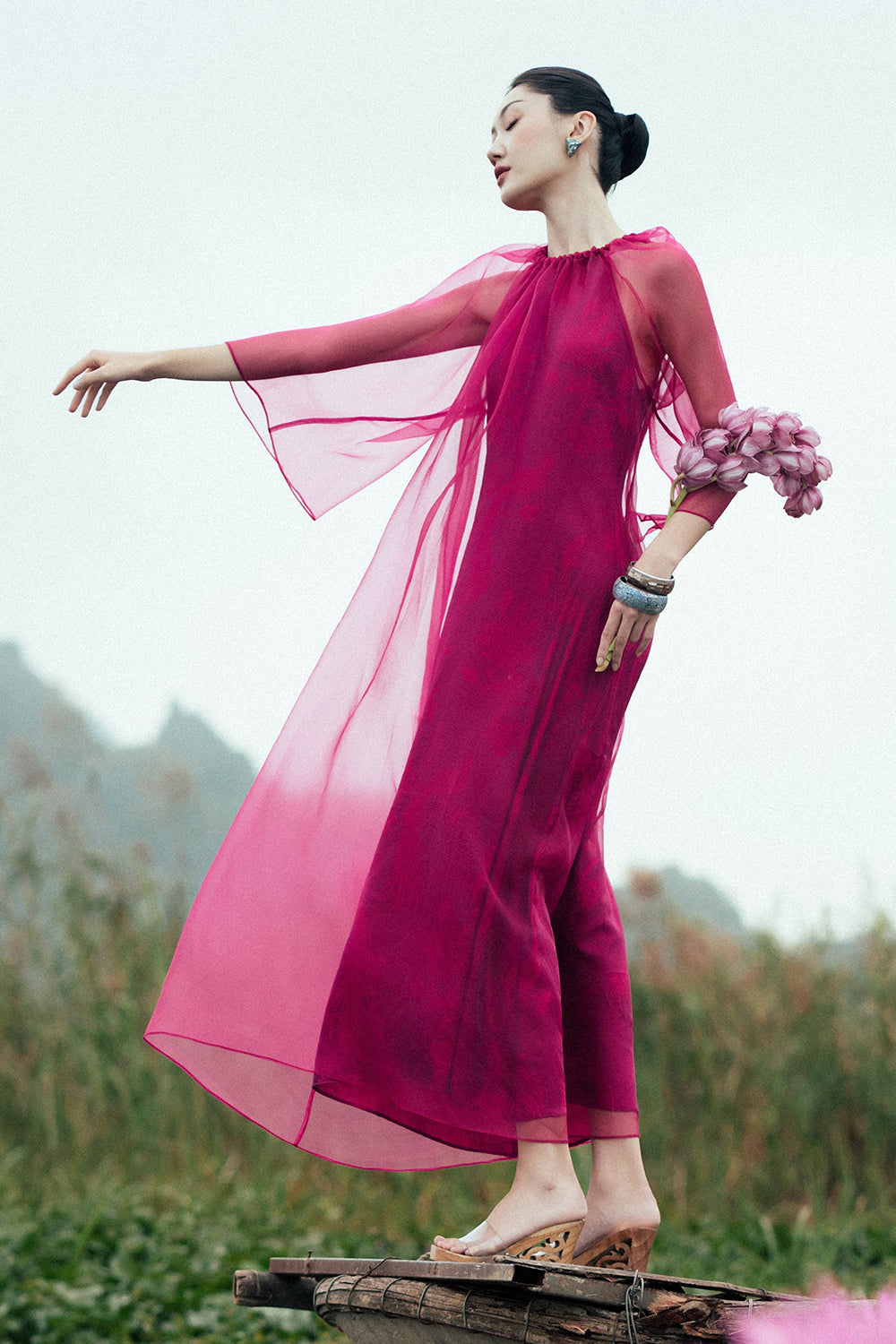 Thuy Hoa Boat Neck Midi Dress