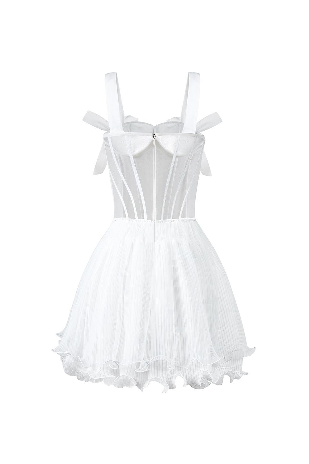 Pixie A-line Layered Mesh Silk Mini Dress