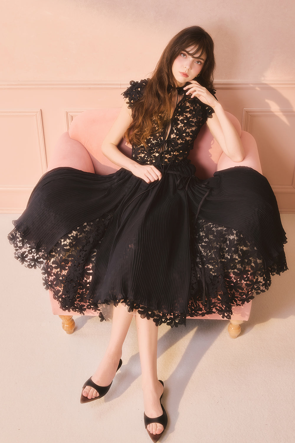 Seline Applique Midi Dress