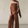 Noura Straight Synthetic Silk Pants