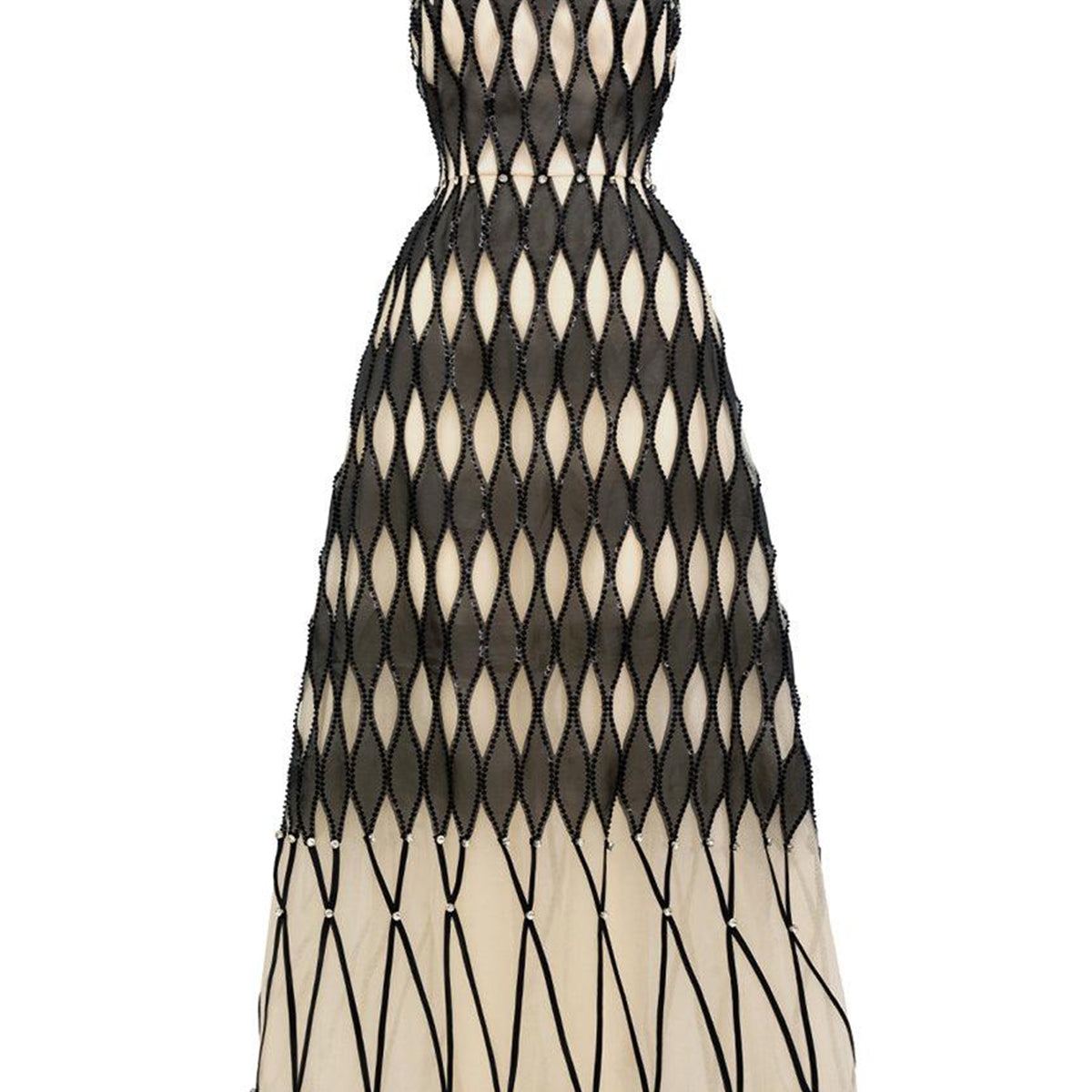 Malakai A-line Straight Across Neck Polyester Maxi Dress