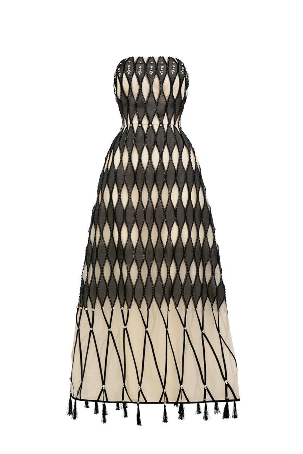 Malakai A-line Straight Across Neck Polyester Maxi Dress