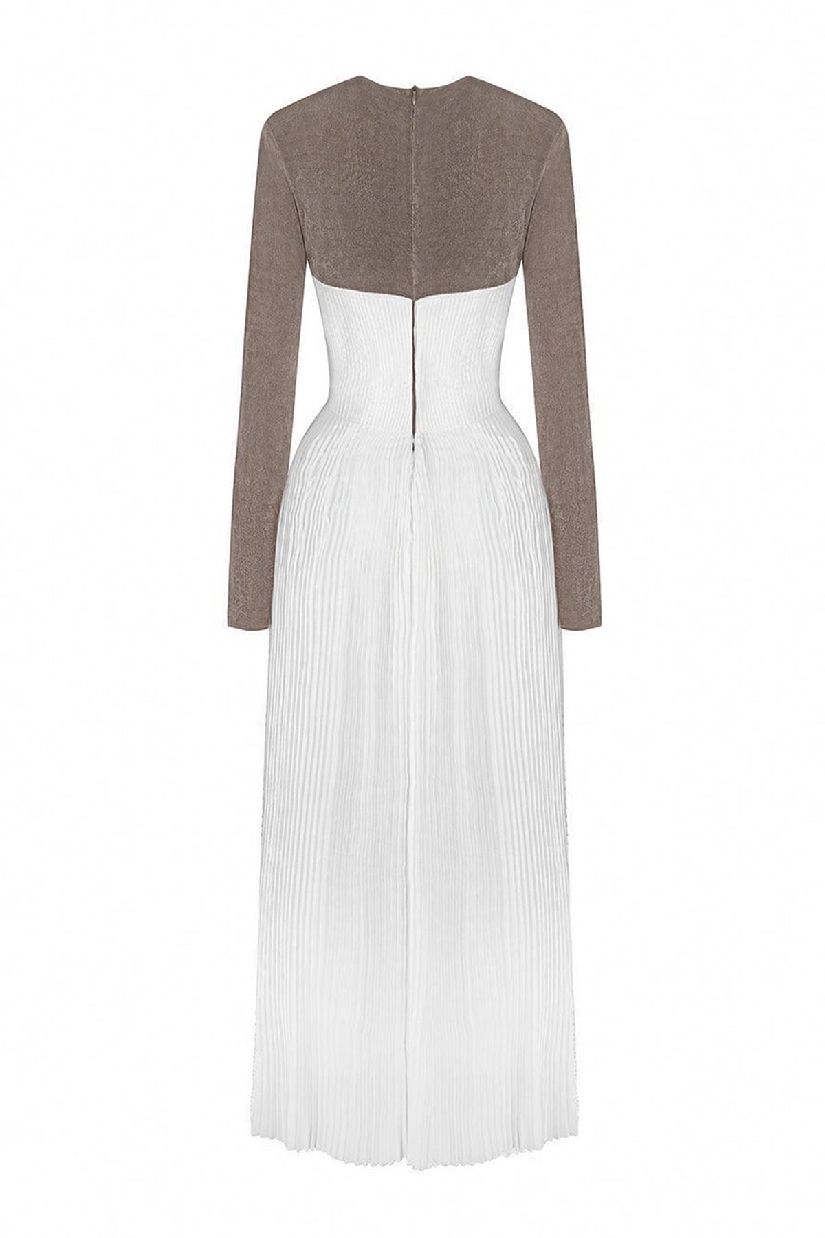 Poise Pleated Crossover Satin Ankle Length Dress