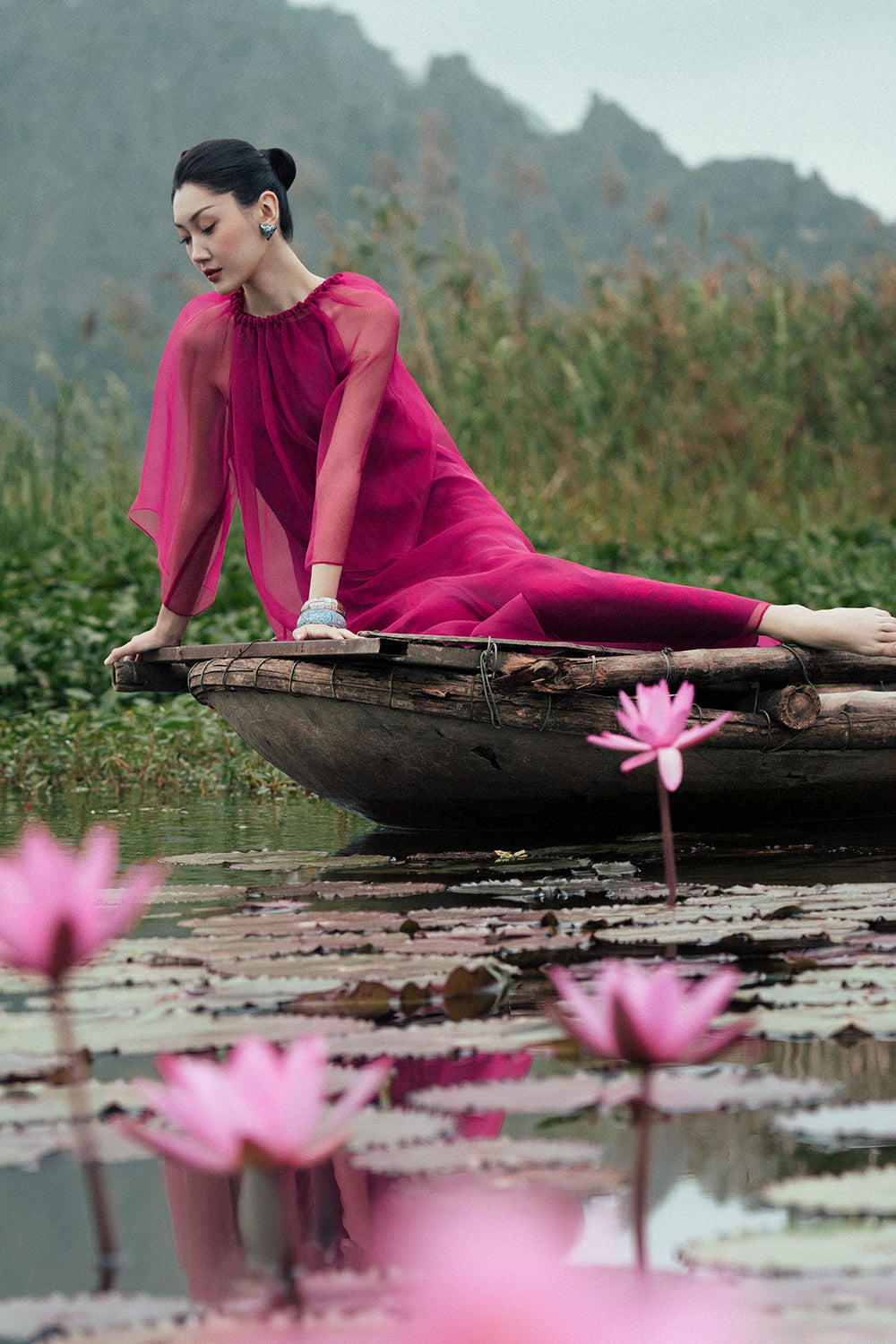 Thuy Hoa Boat Neck Midi Dress