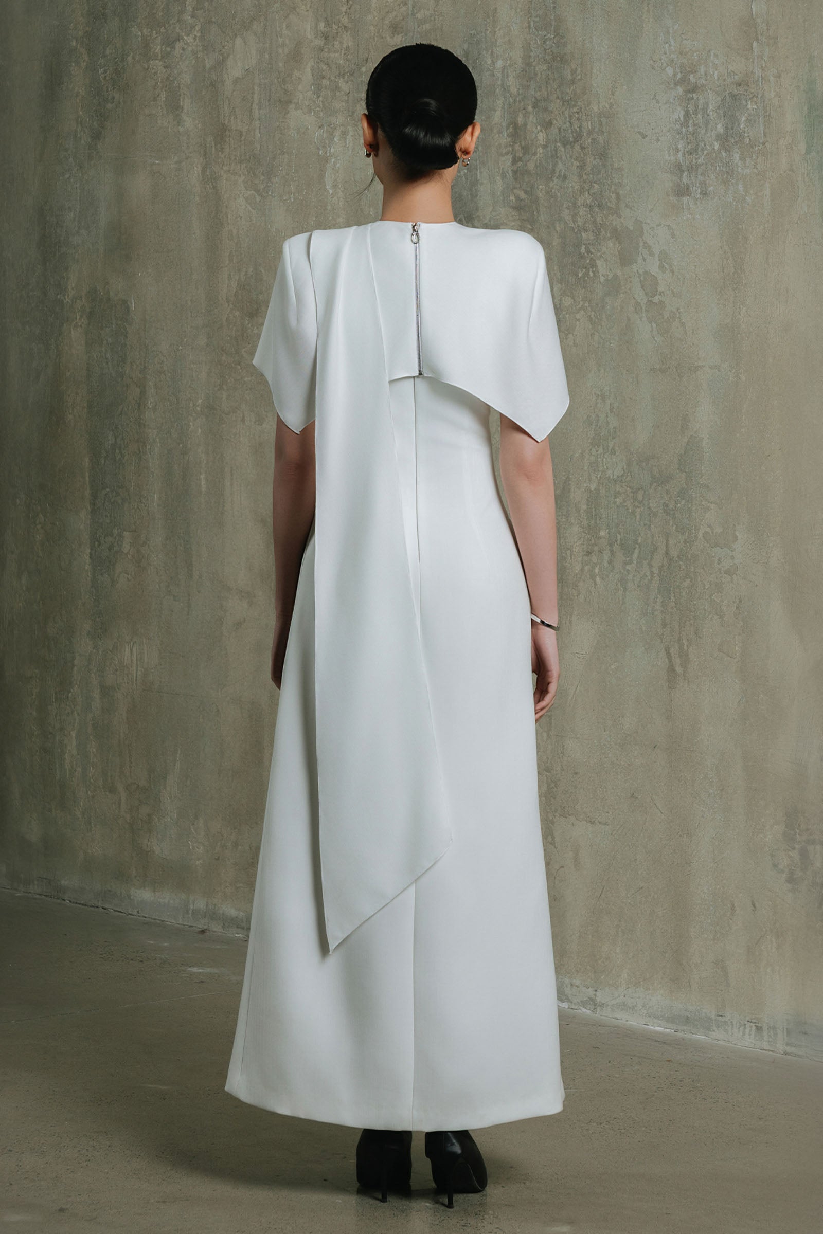 The Floating Cape Sleeve Maxi Dress