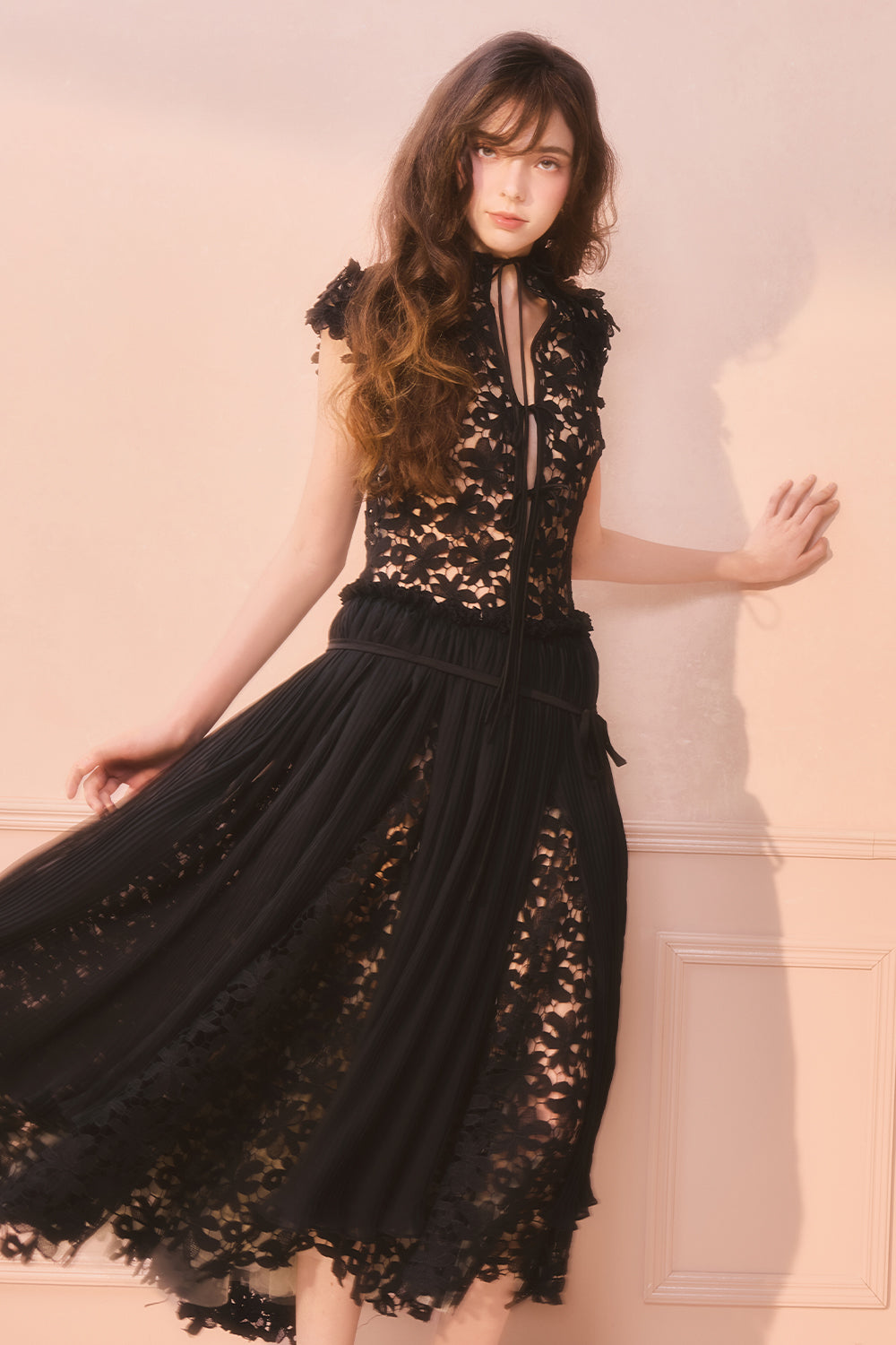 Seline Applique Midi Dress