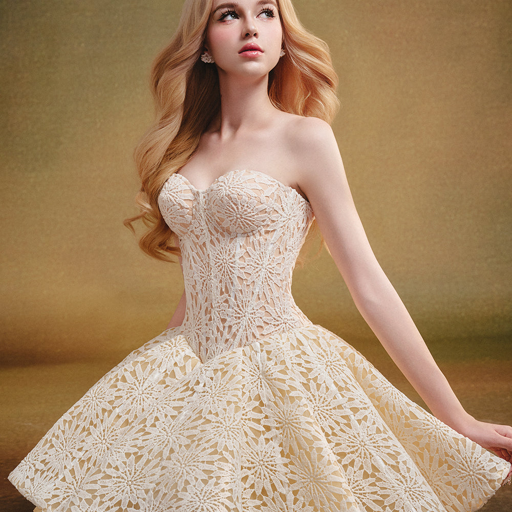 Odette Sweetheart Lace Mini Dress