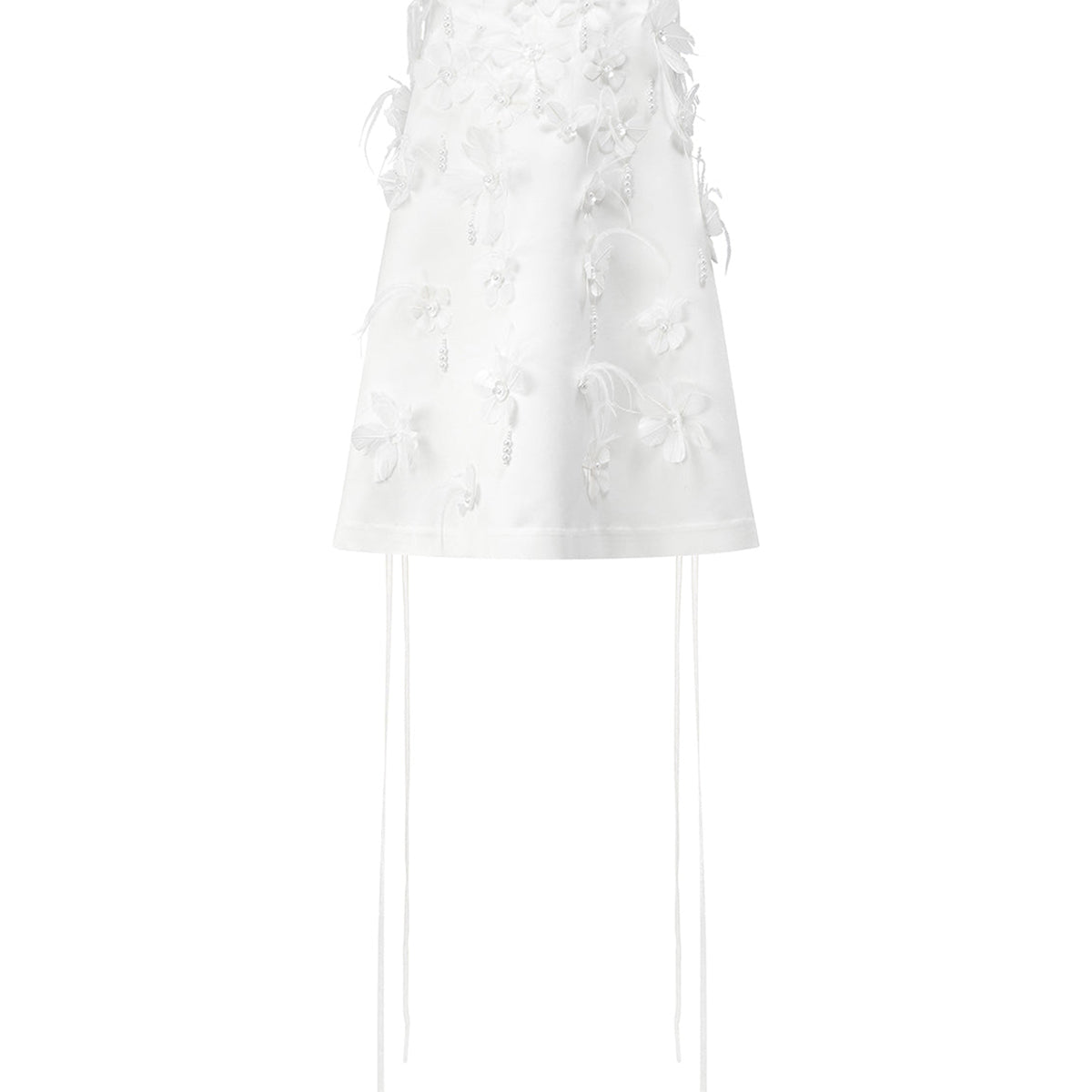 Isabelle A-line Straight Across Neck Silk Blend Mini Dress