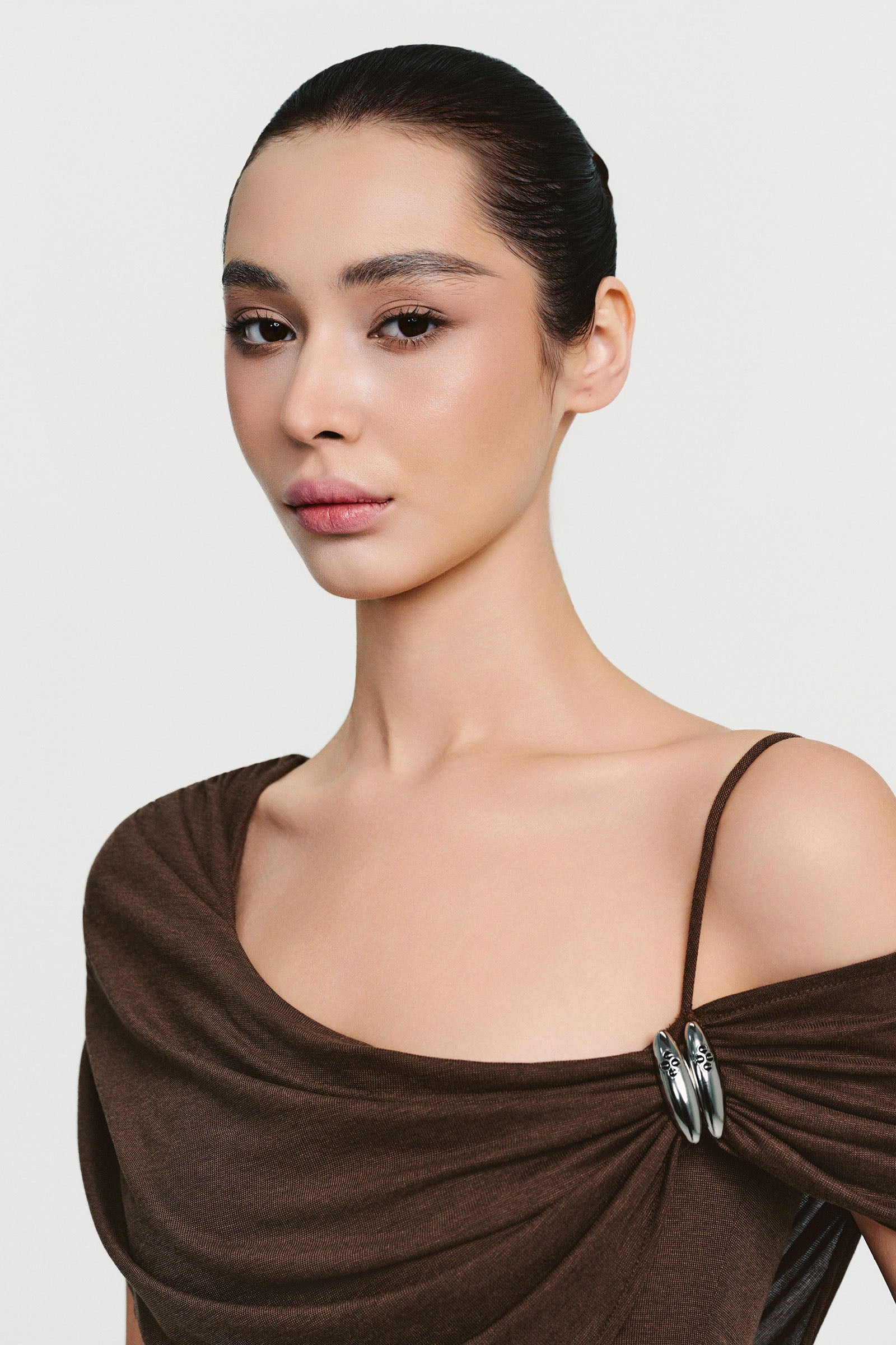 Mira Asymmetric Sleeve Maxi Dress