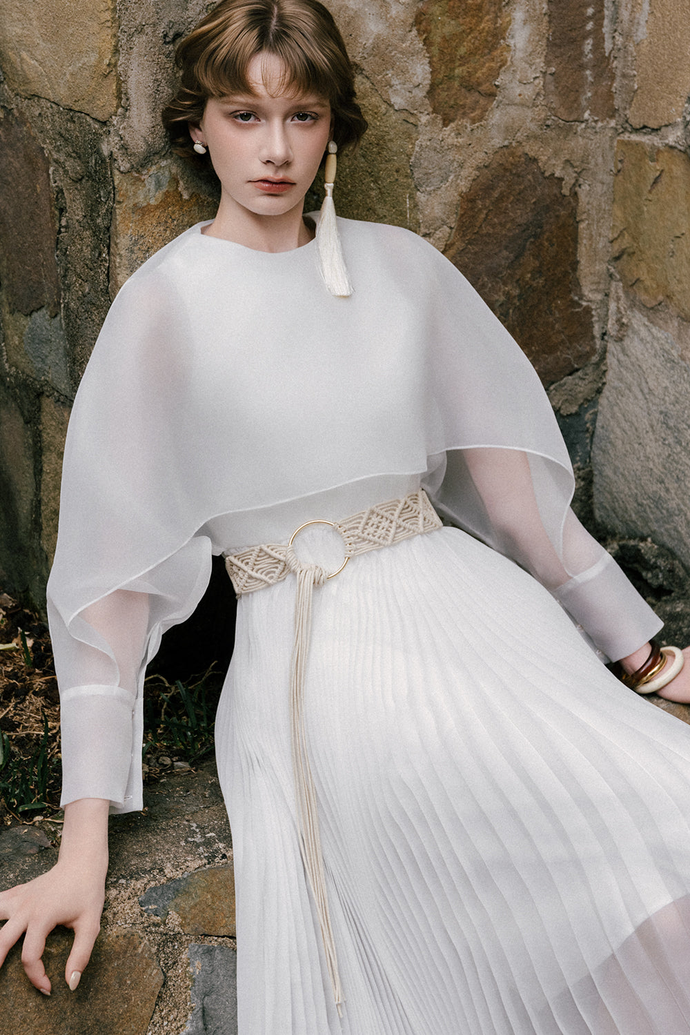 Marvin Cape Sleeve Midi Dress