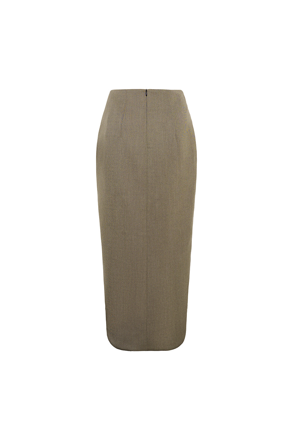 Colby Tulip Front Slit Tweed Midi Skirt